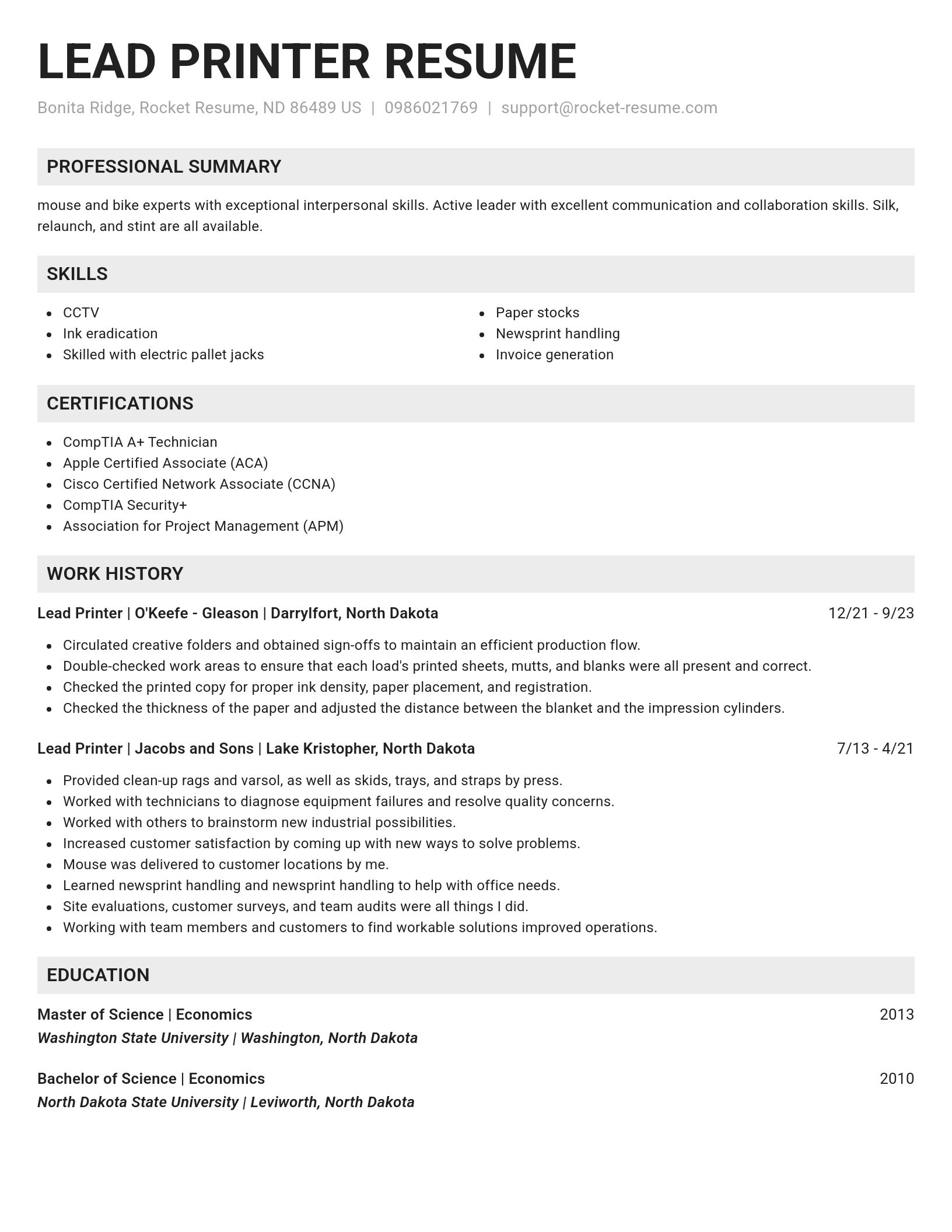 Genius resume template