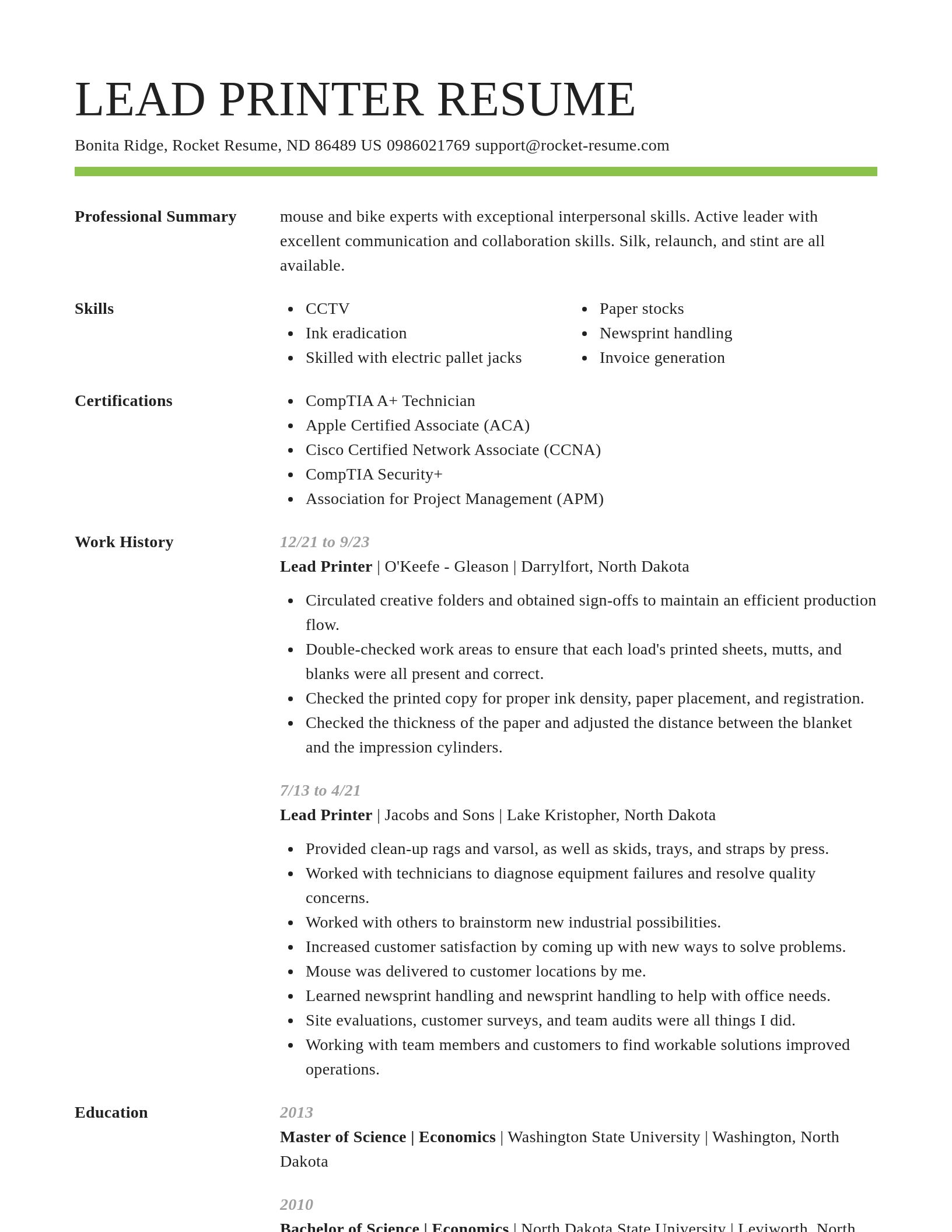 Smart resume template