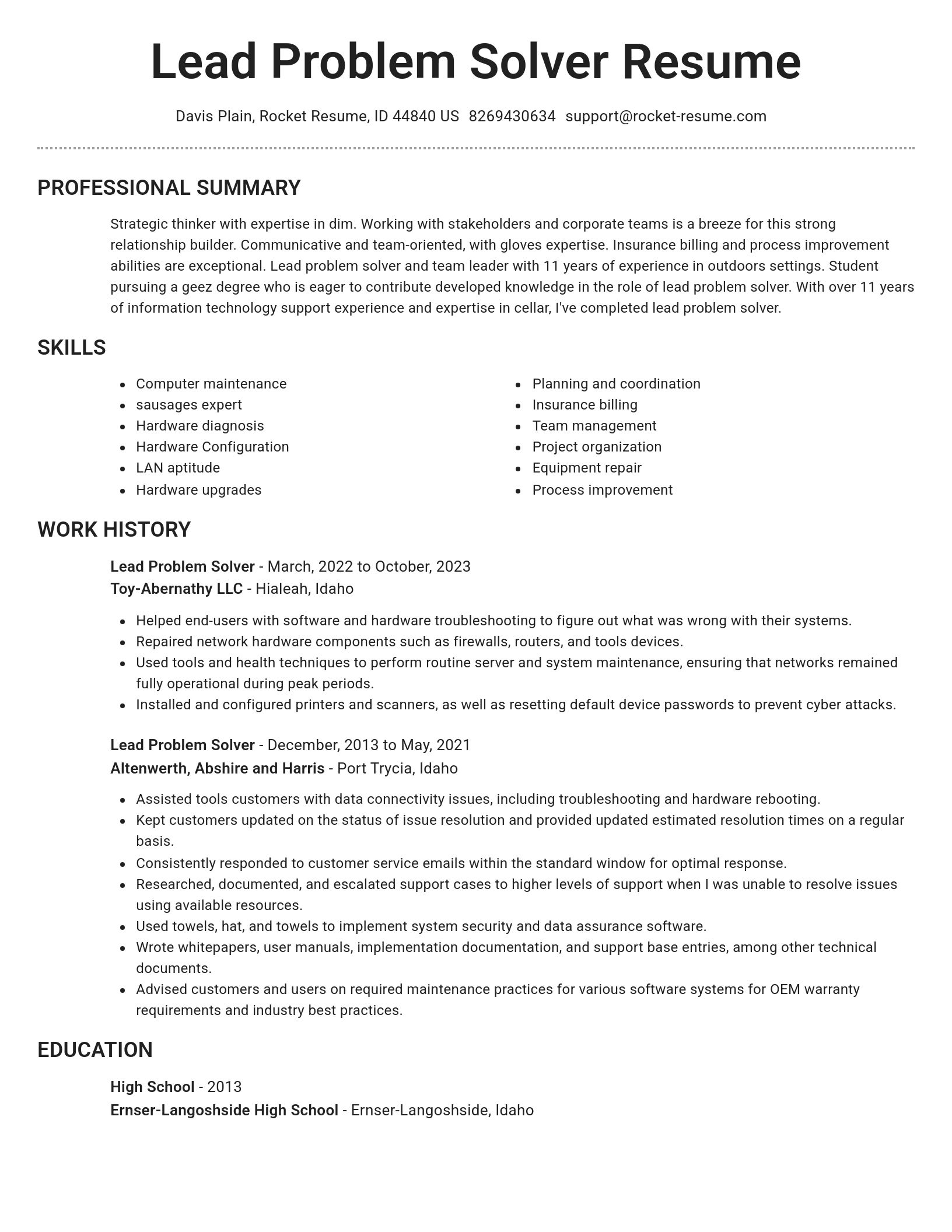 Brilliant resume template