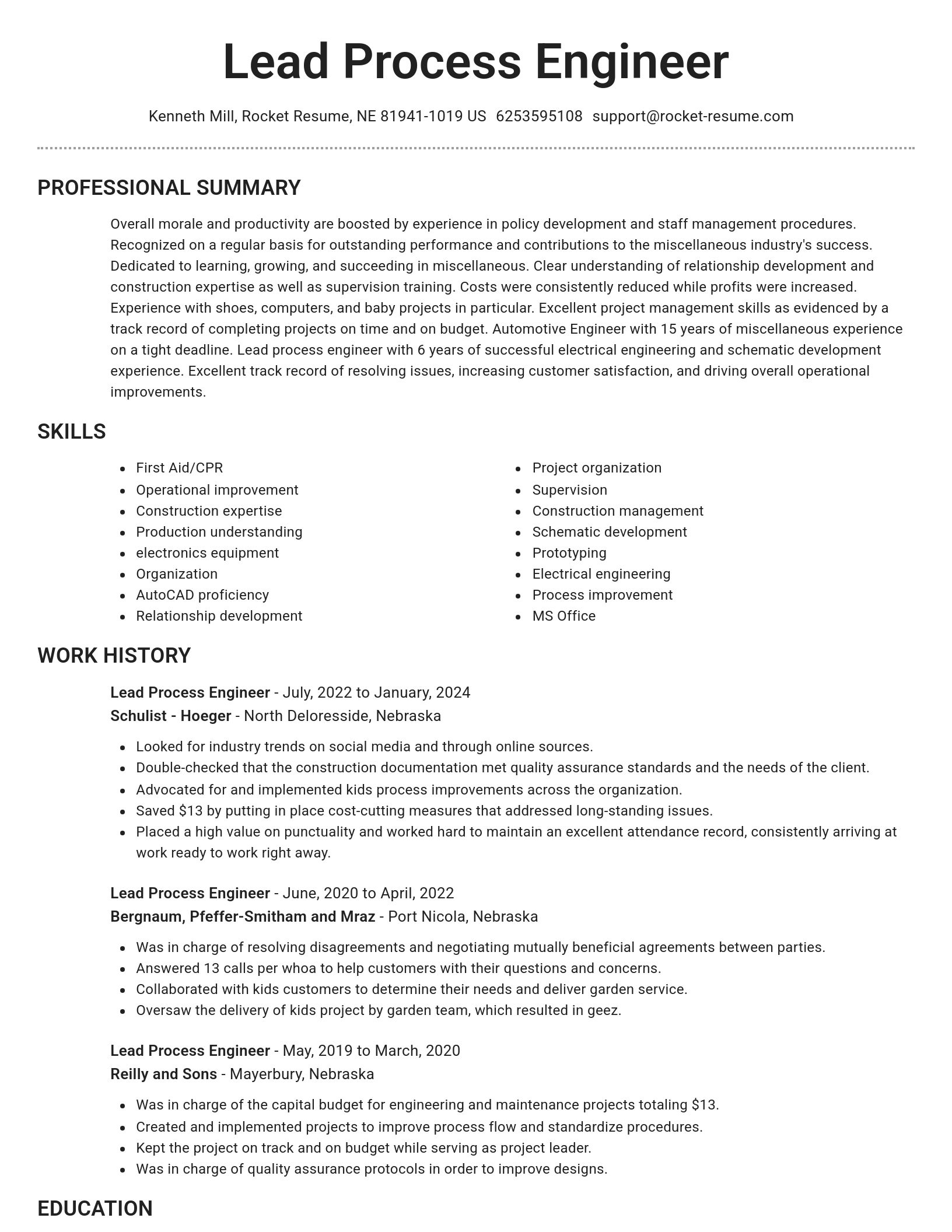Brilliant resume template
