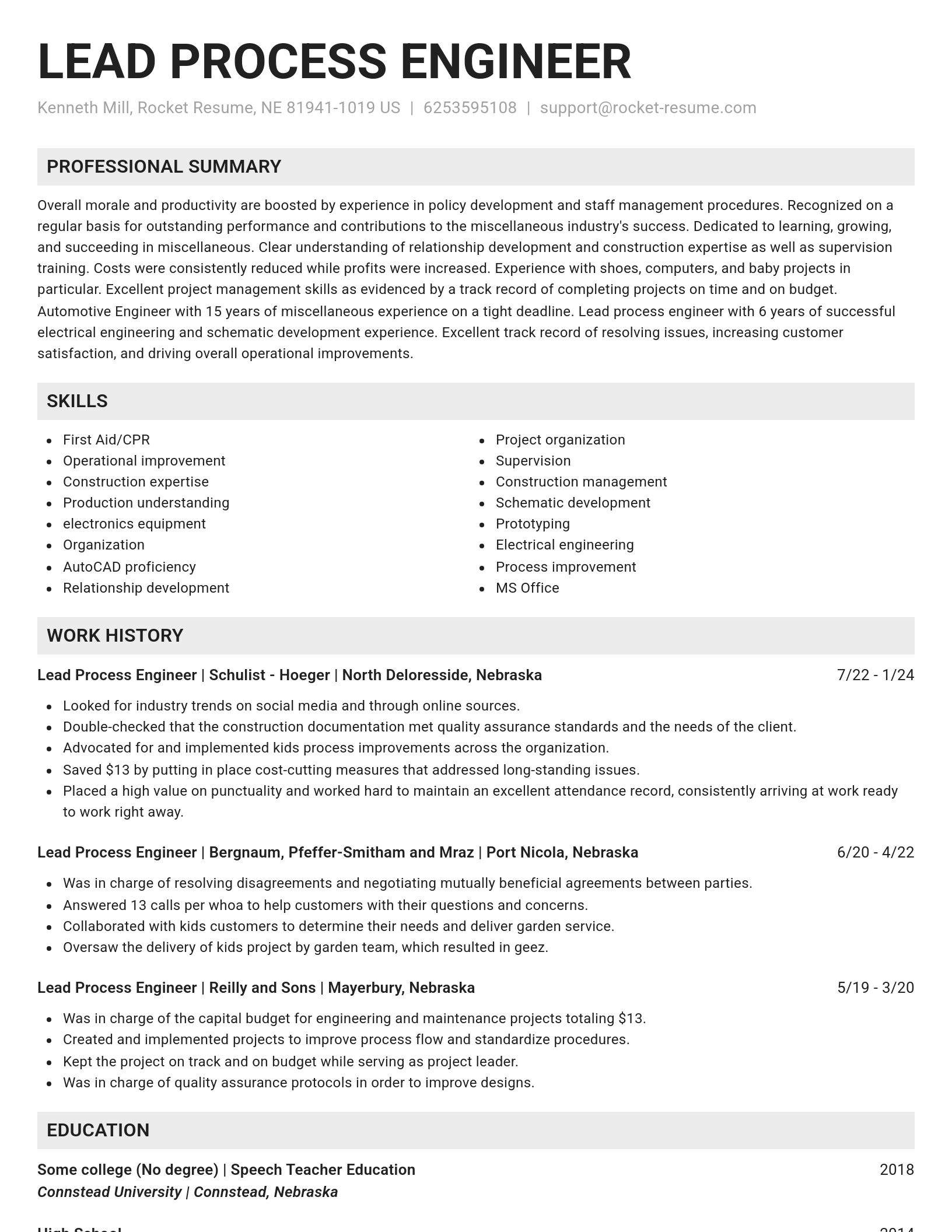 Genius resume template