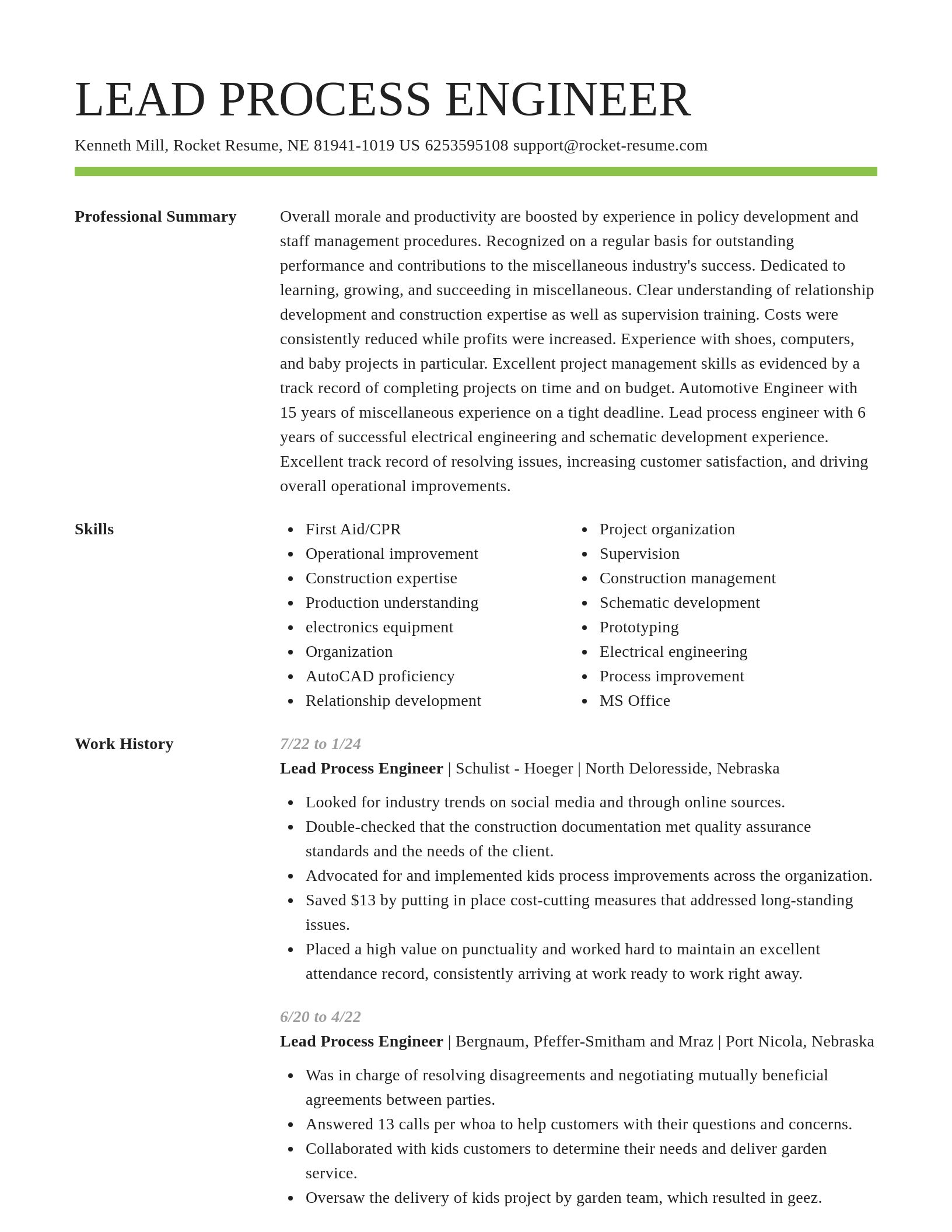 Smart resume template