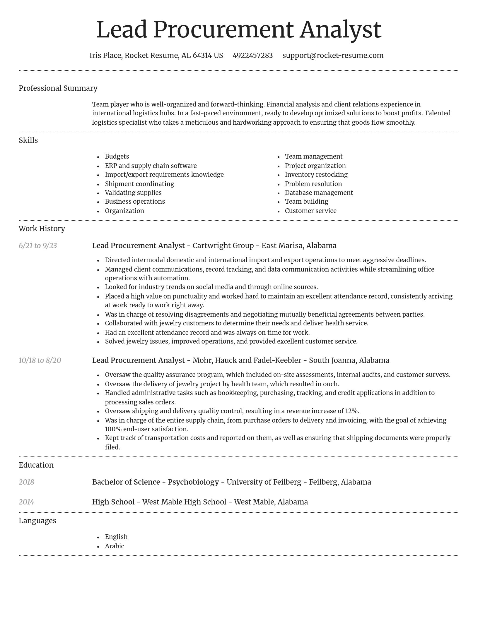 Dignified resume template