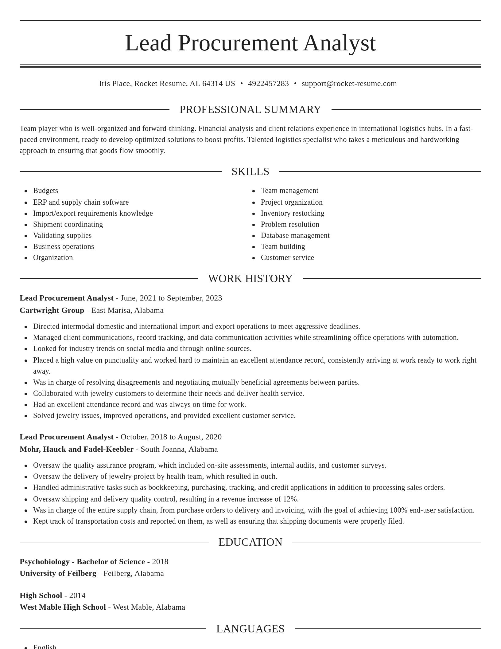 Elegant resume template