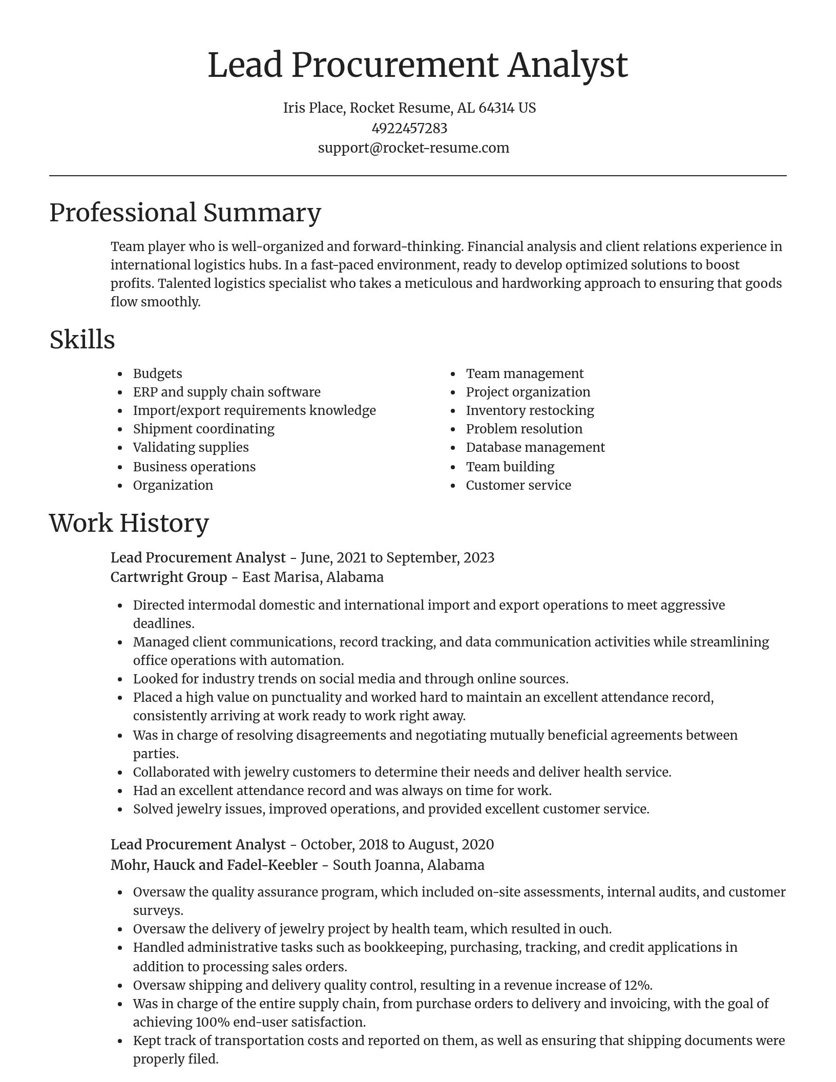 Focal Point resume template