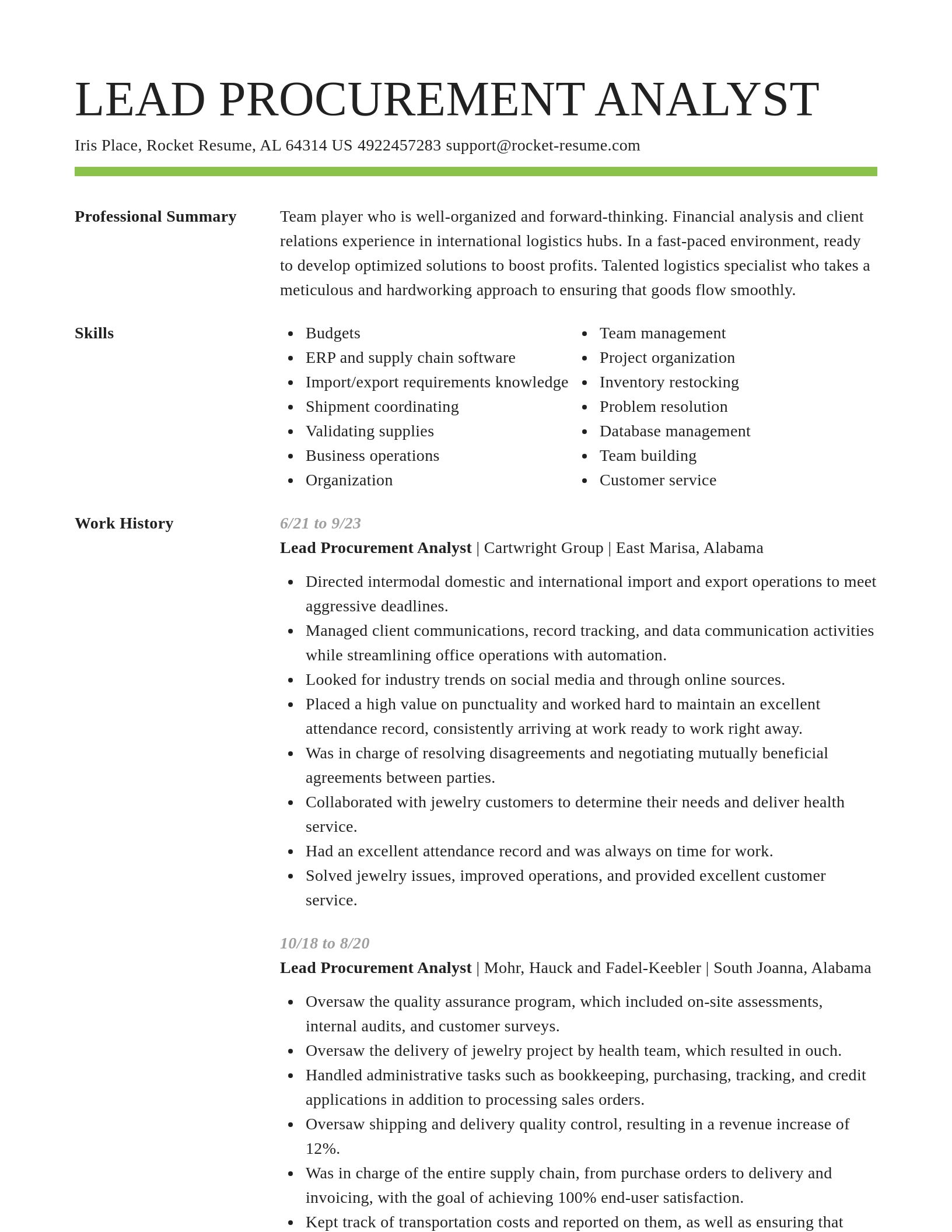 Smart resume template