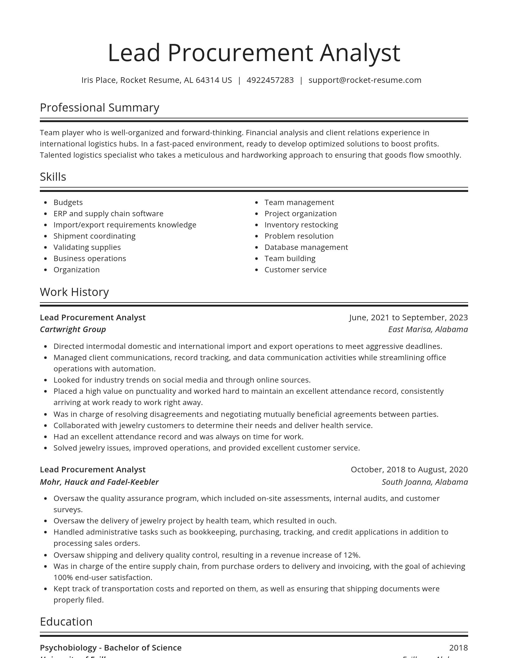 Spotlight resume template