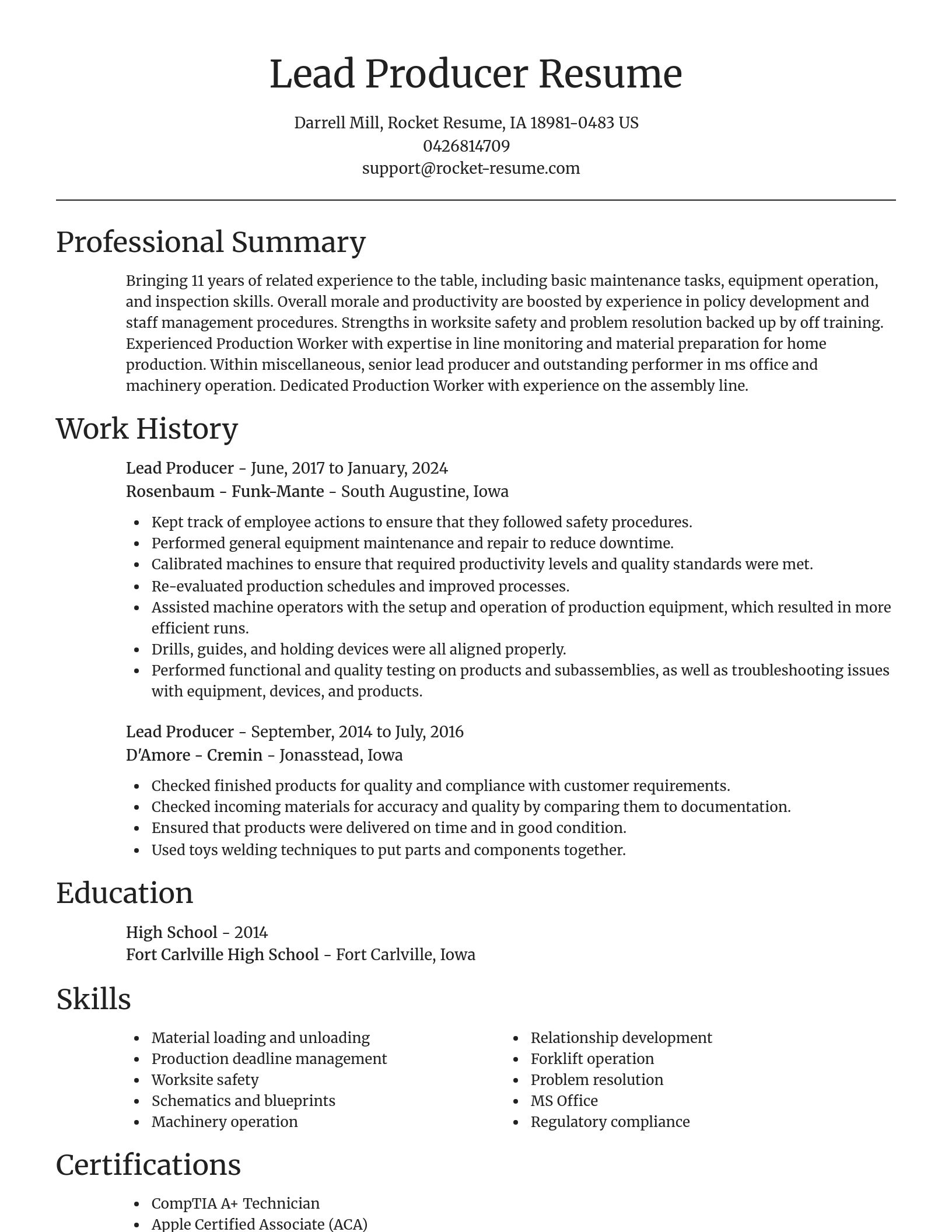 Focal Point resume template