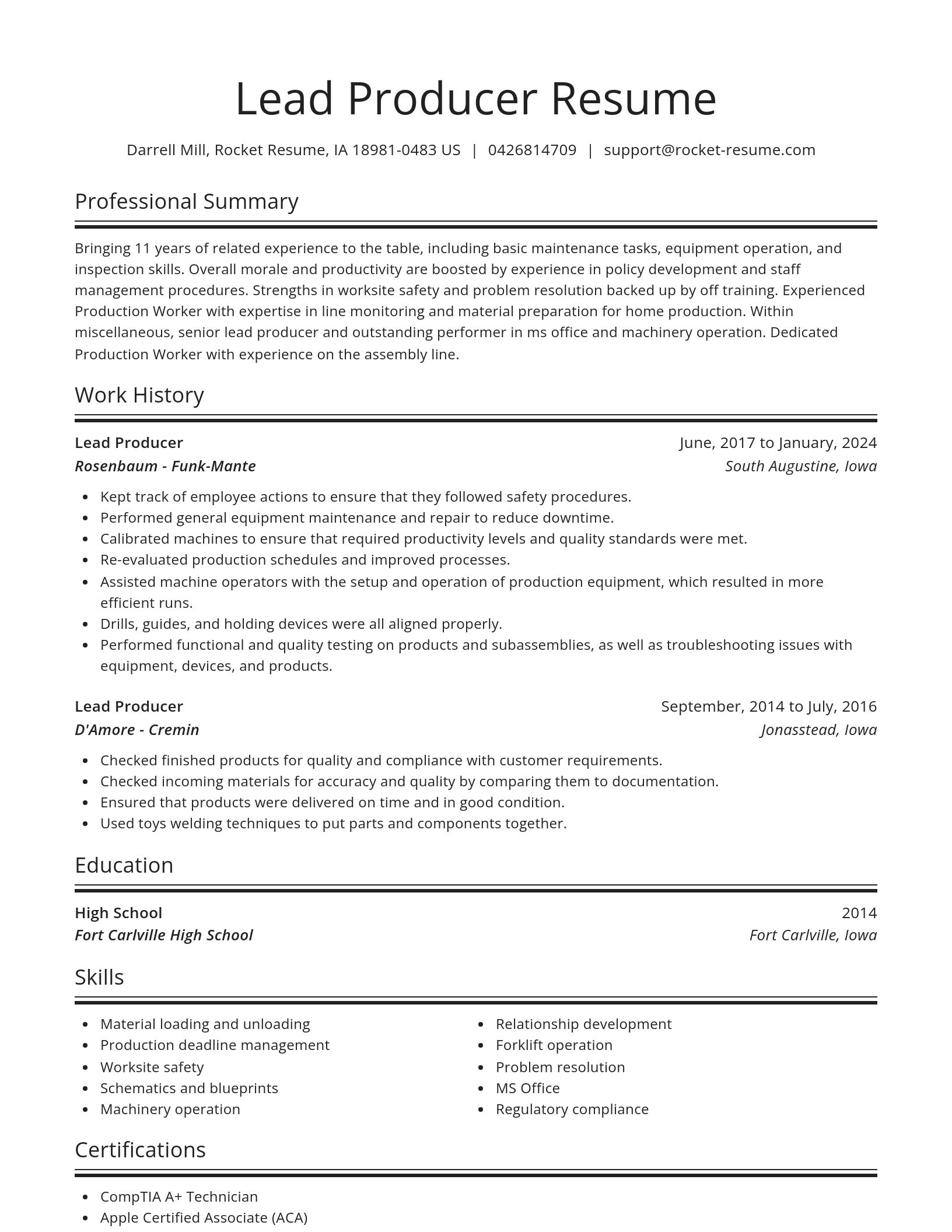 Spotlight resume template