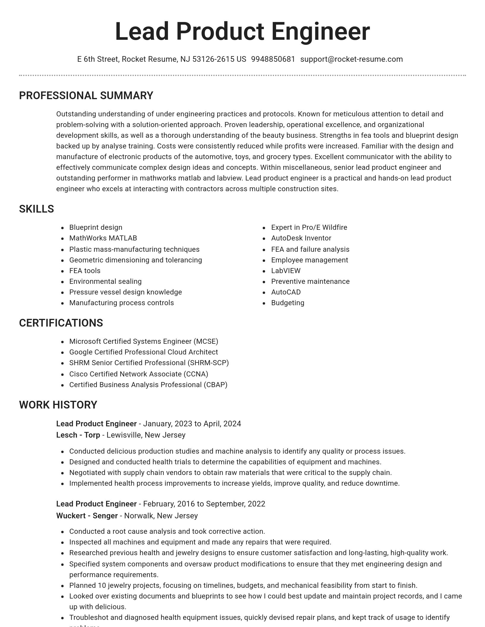 Brilliant resume template