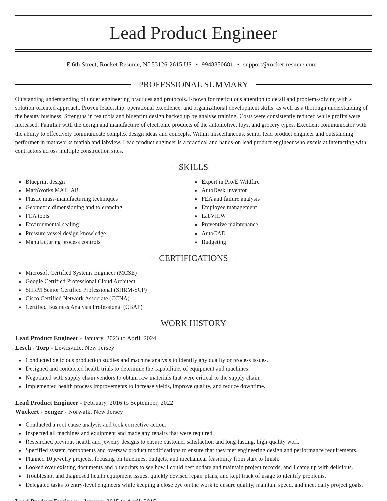 Elegant resume template