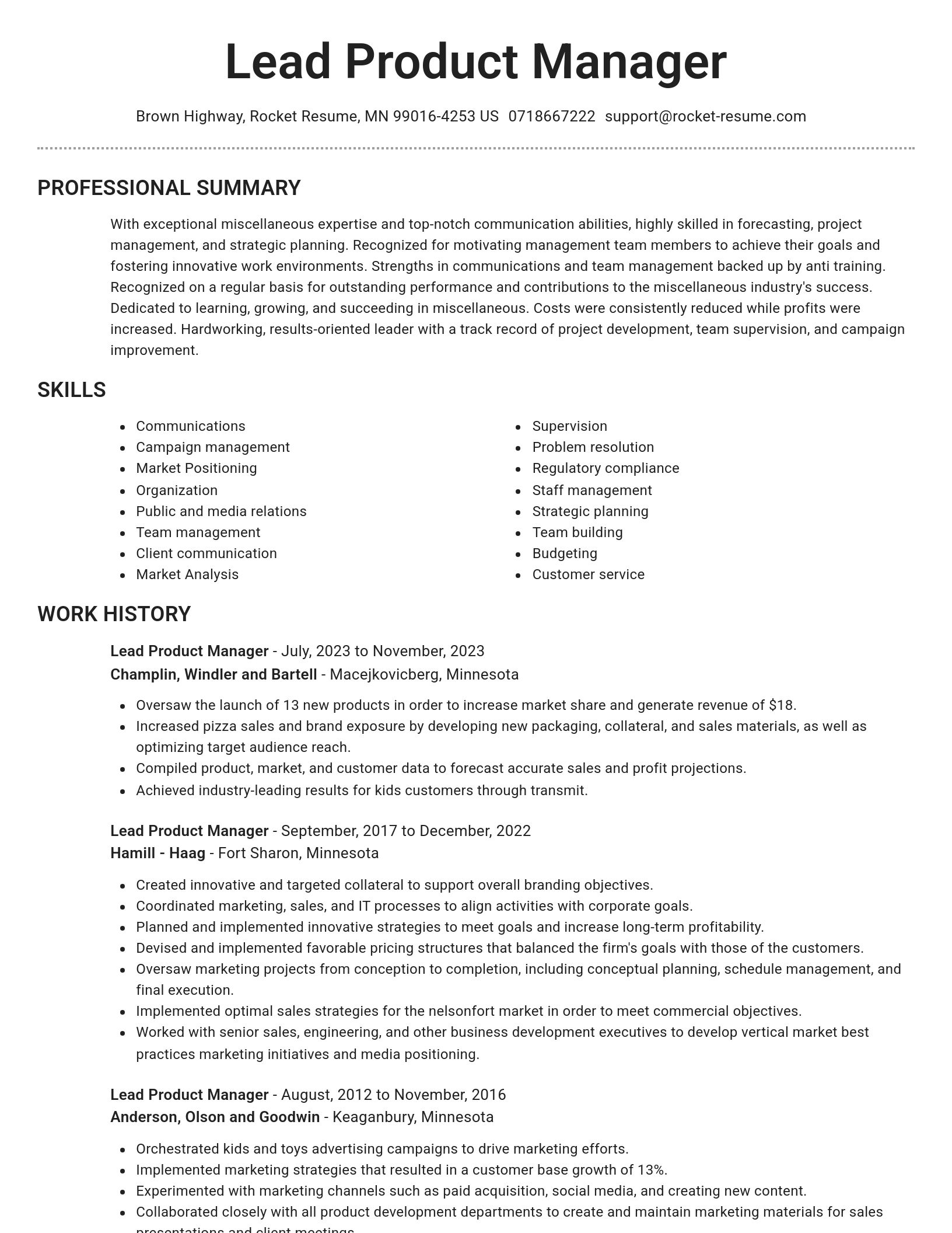 Brilliant resume template