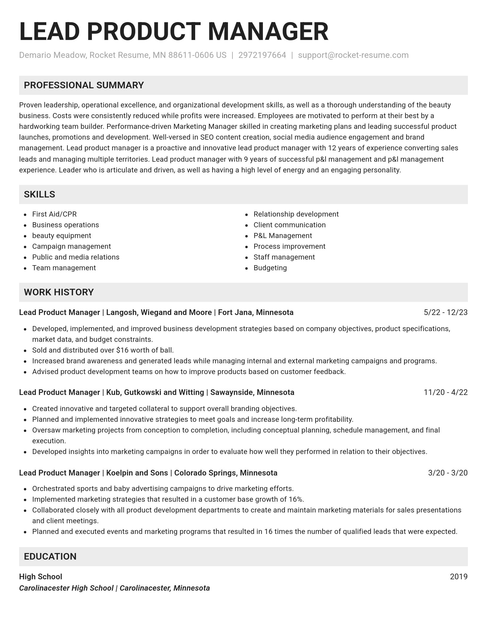 Genius resume template