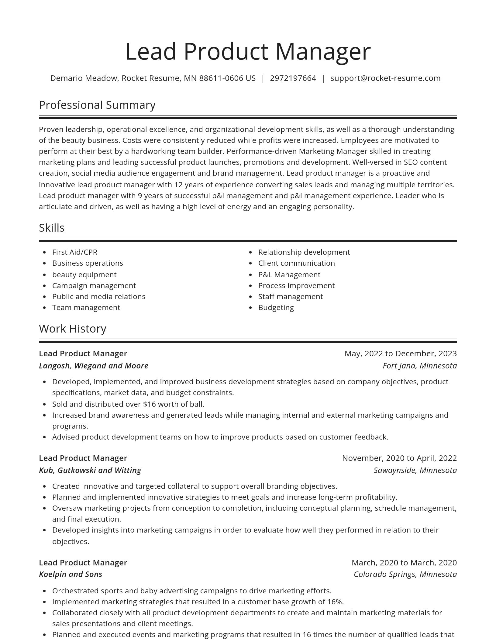 Spotlight resume template