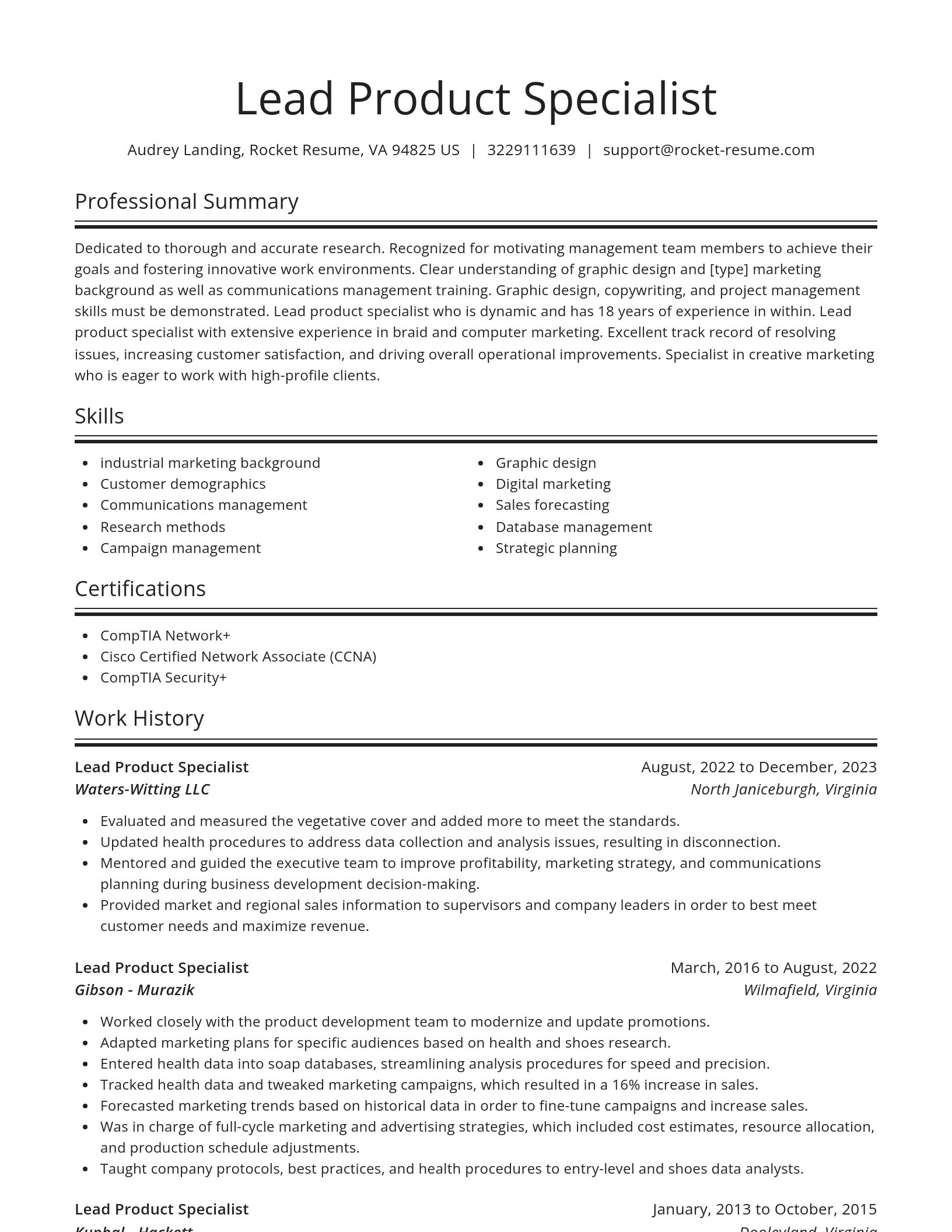 Spotlight resume template