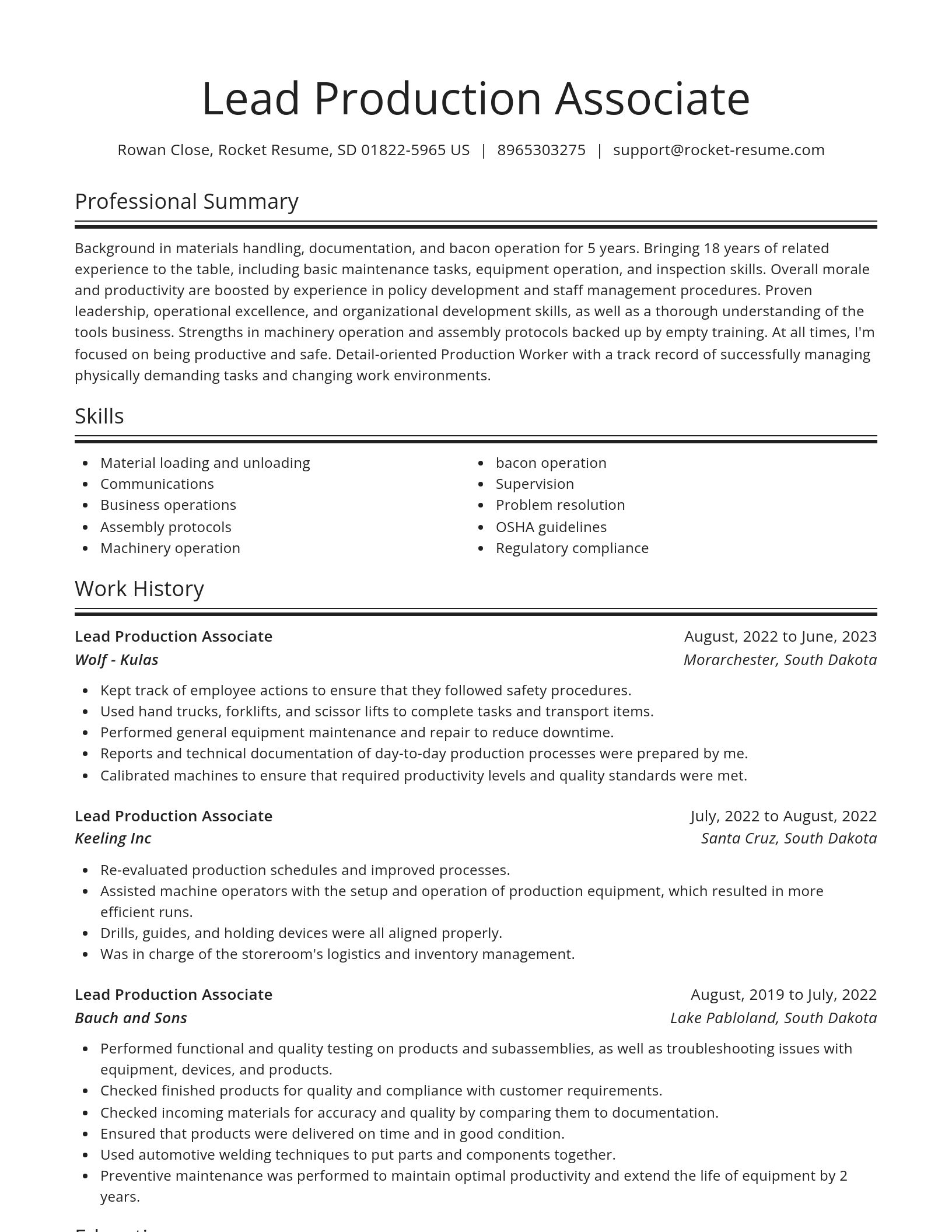 Spotlight resume template