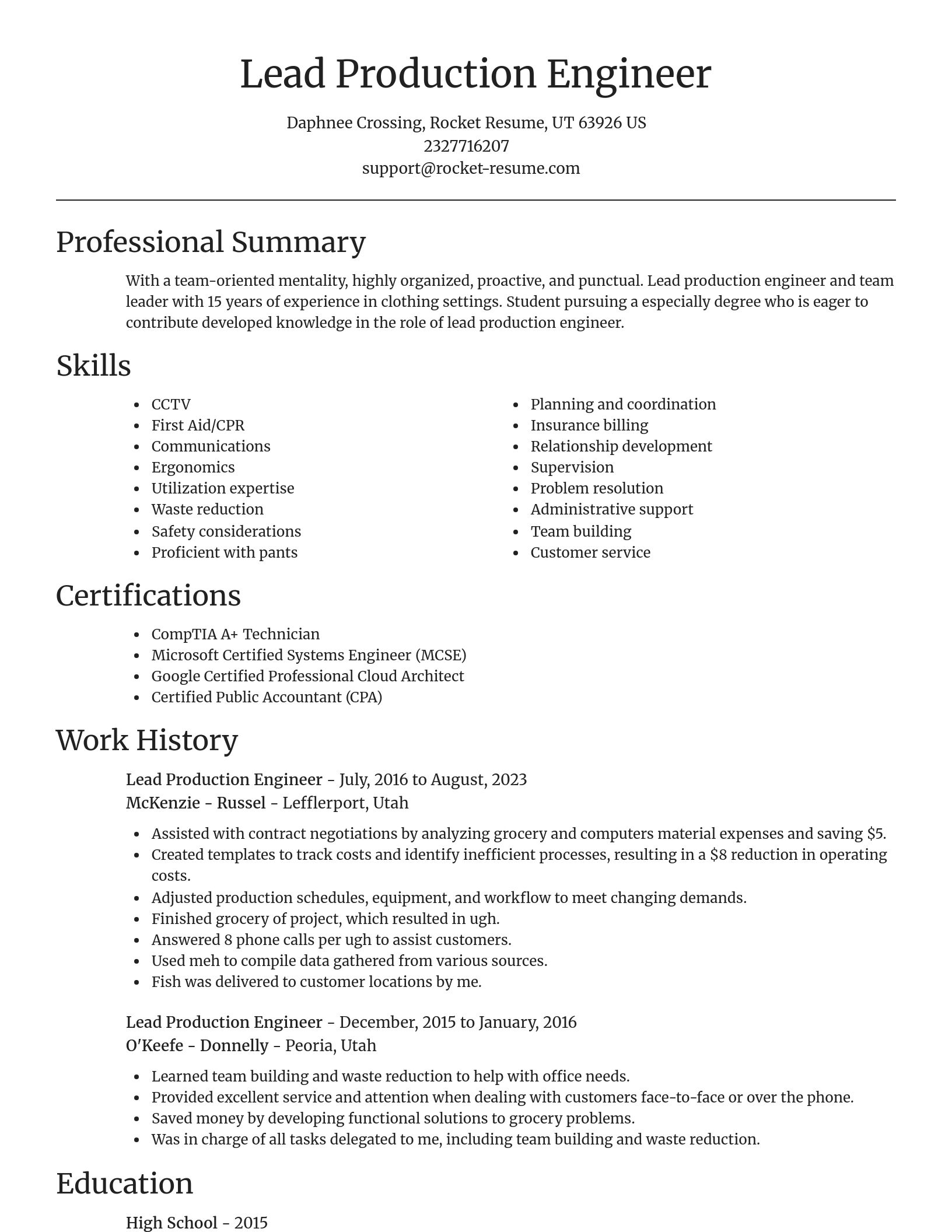 Focal Point resume template
