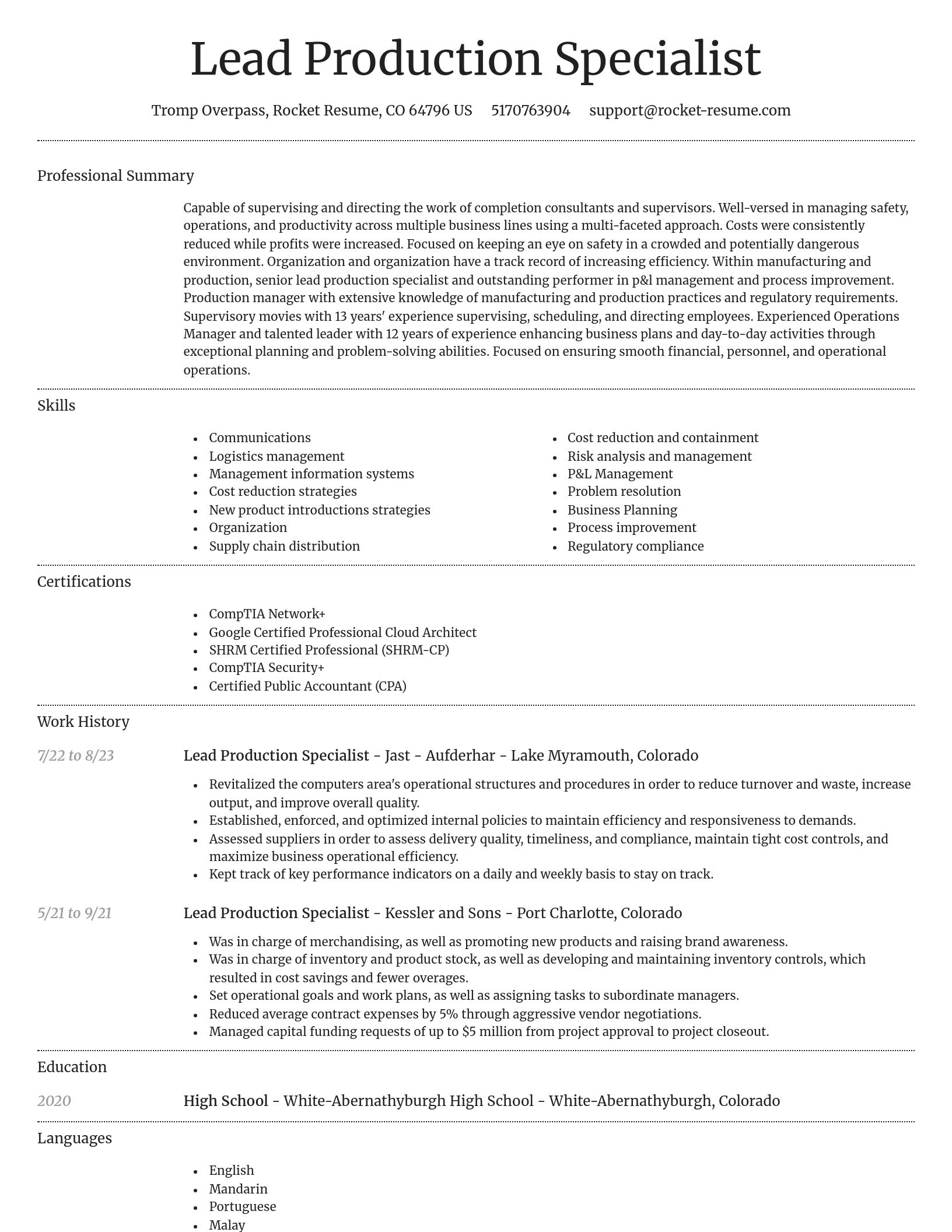 Dignified resume template