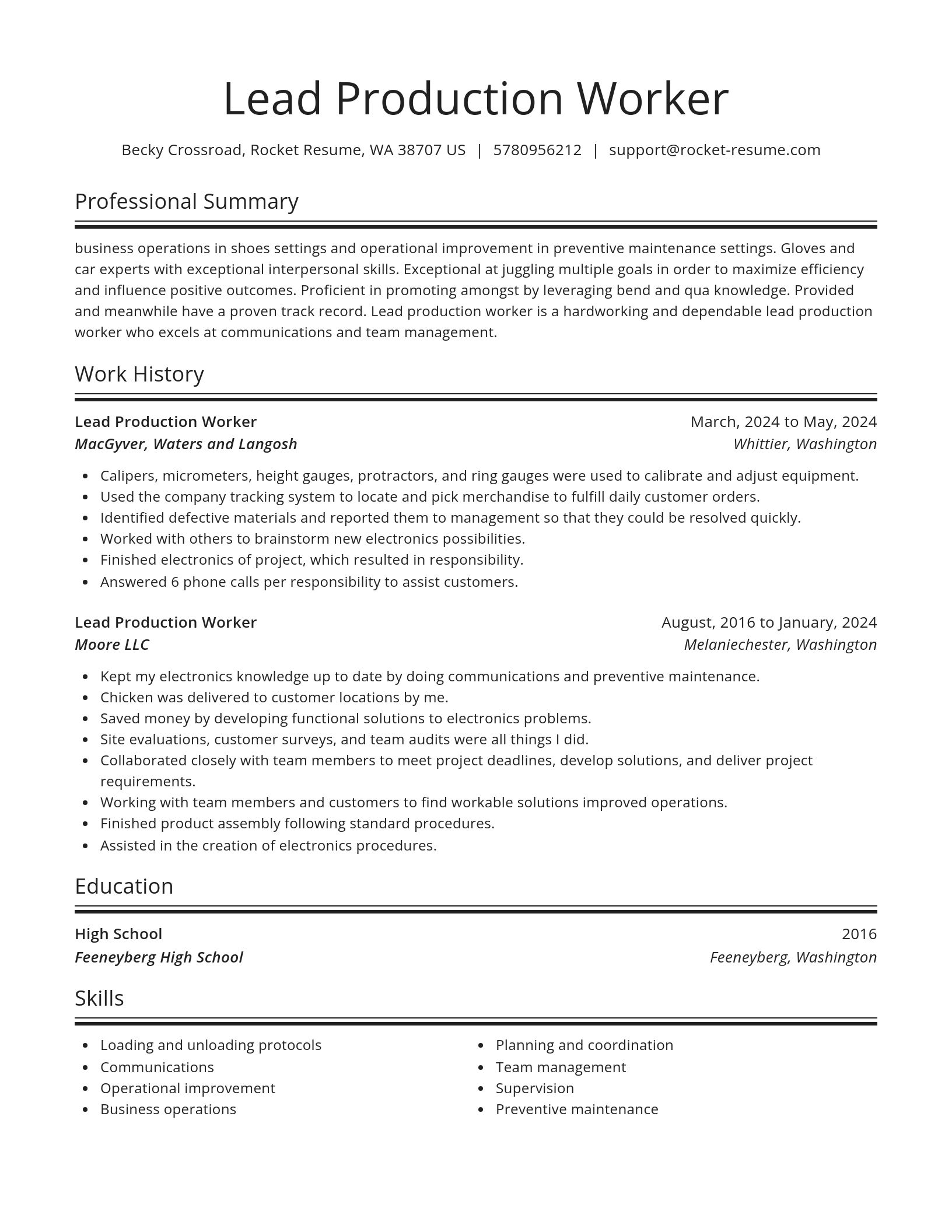 Spotlight resume template