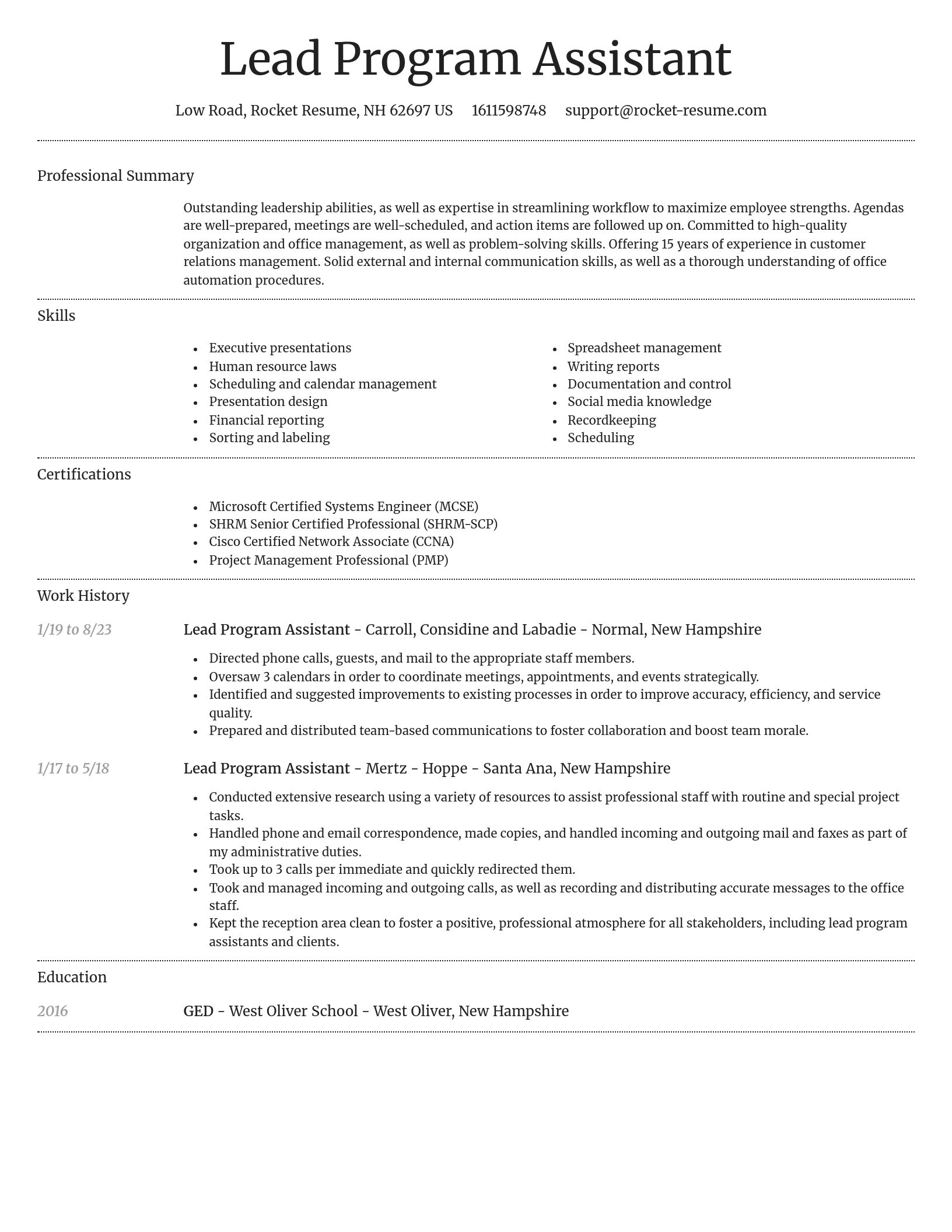 Dignified resume template