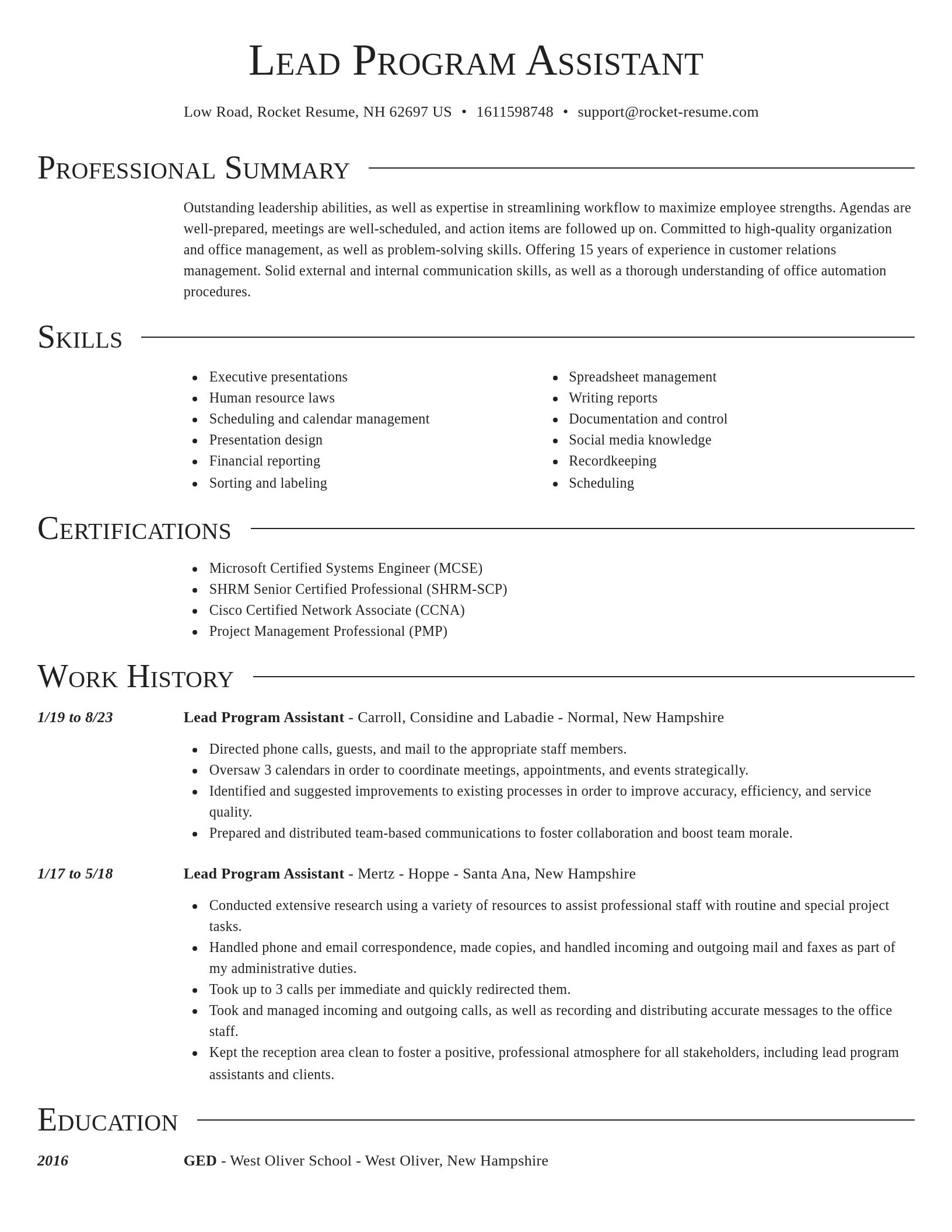 Director resume template