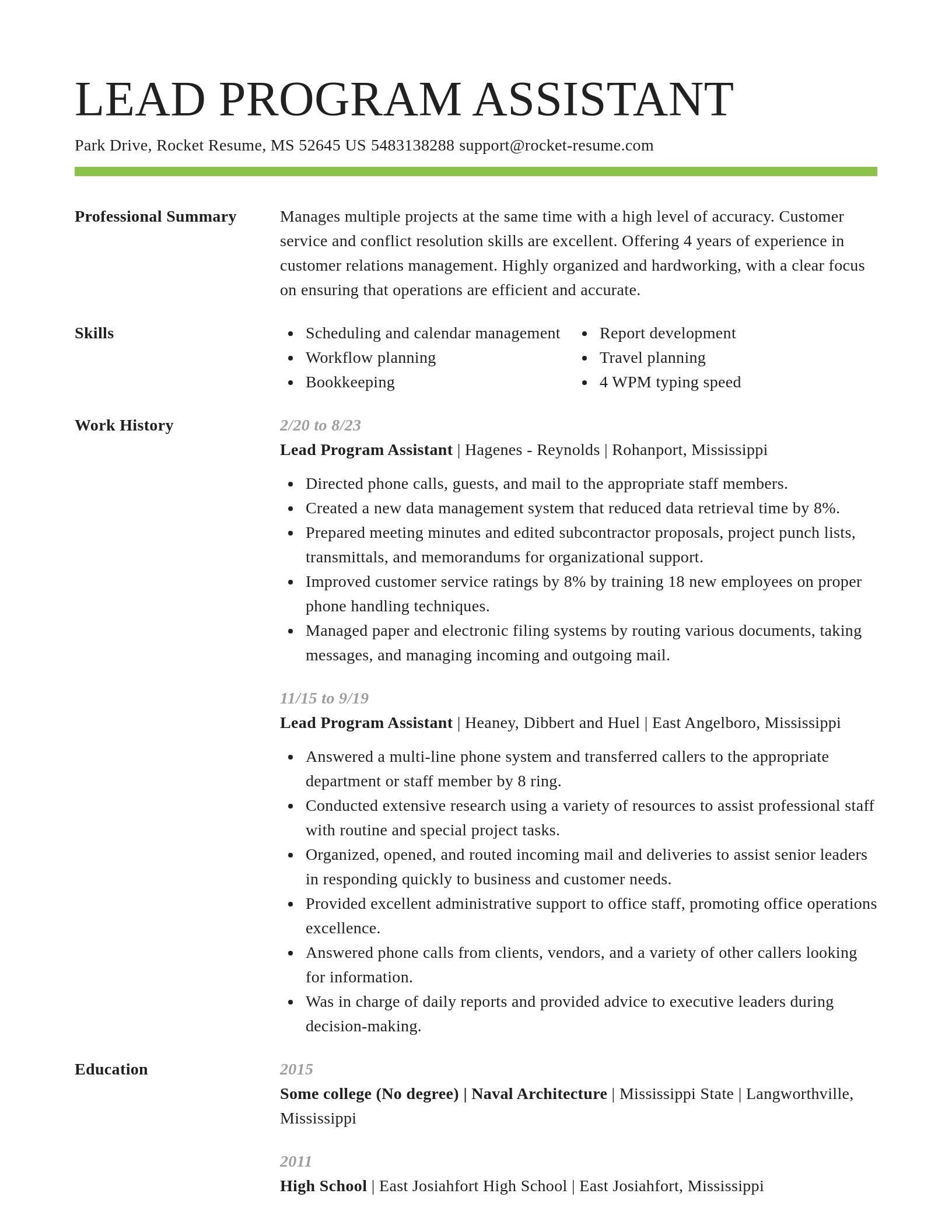 Smart resume template