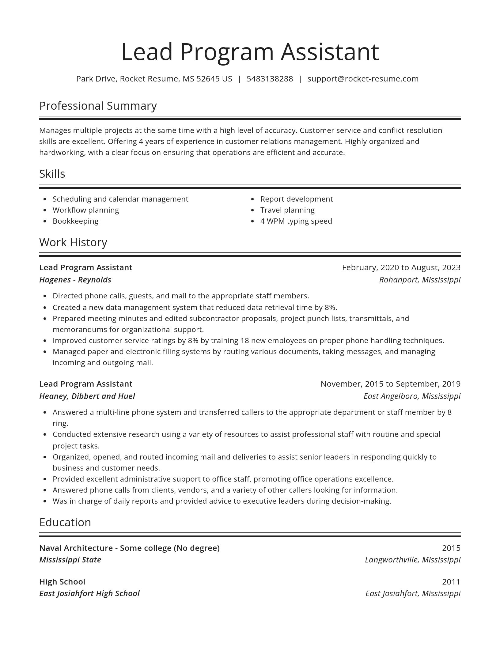 Spotlight resume template