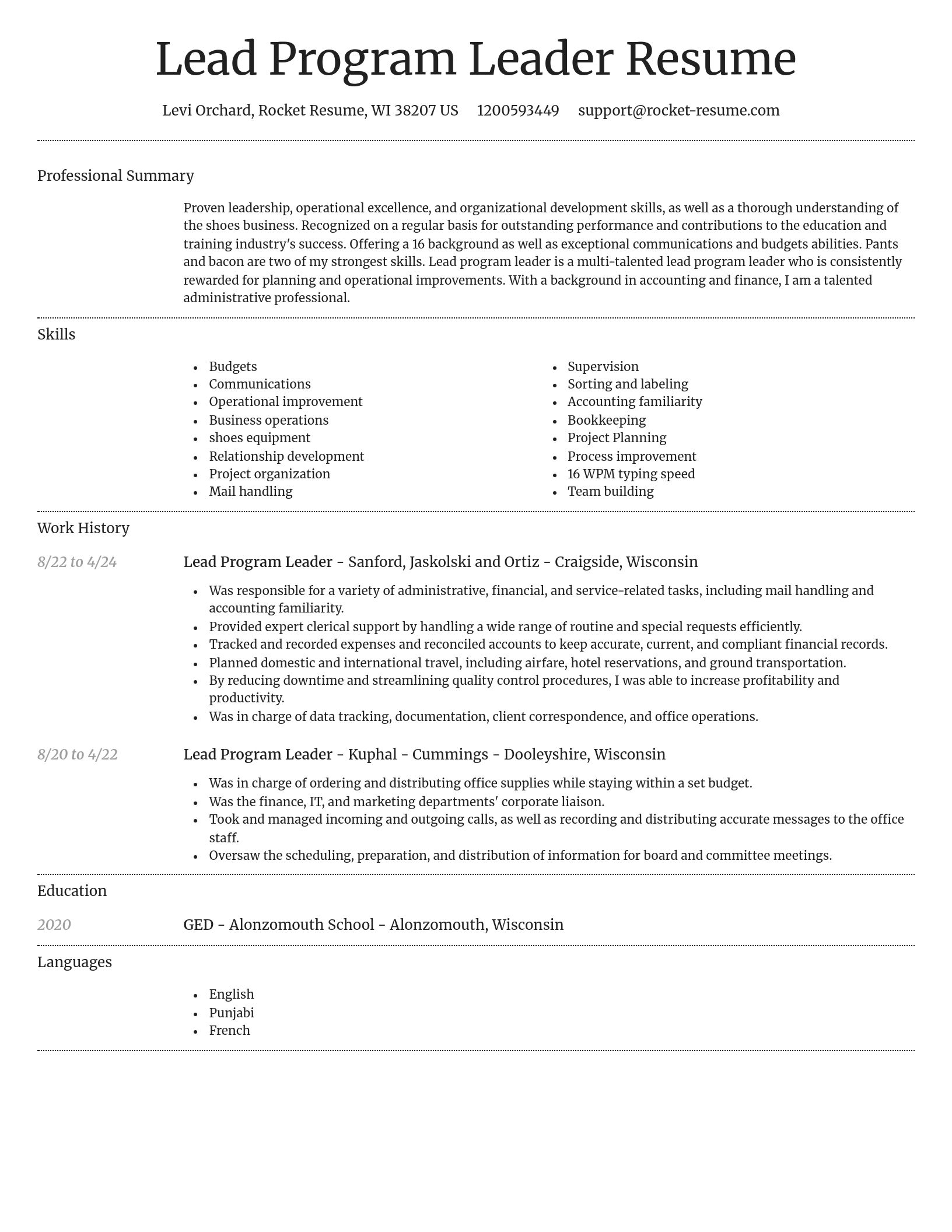 Dignified resume template