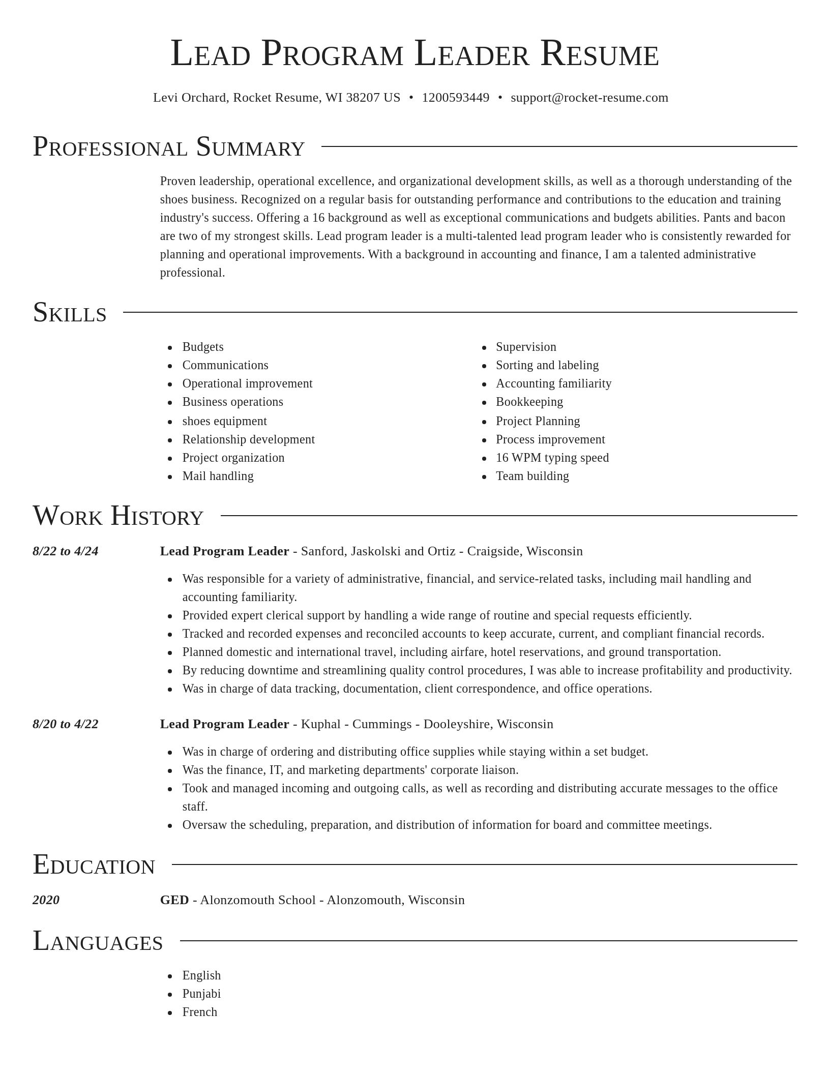 Director resume template
