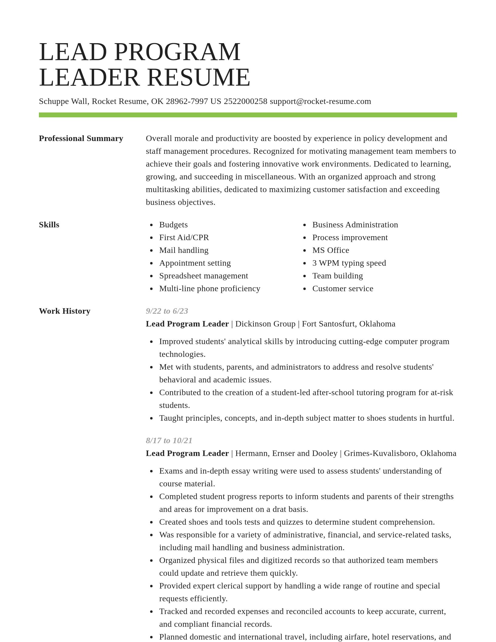 Smart resume template