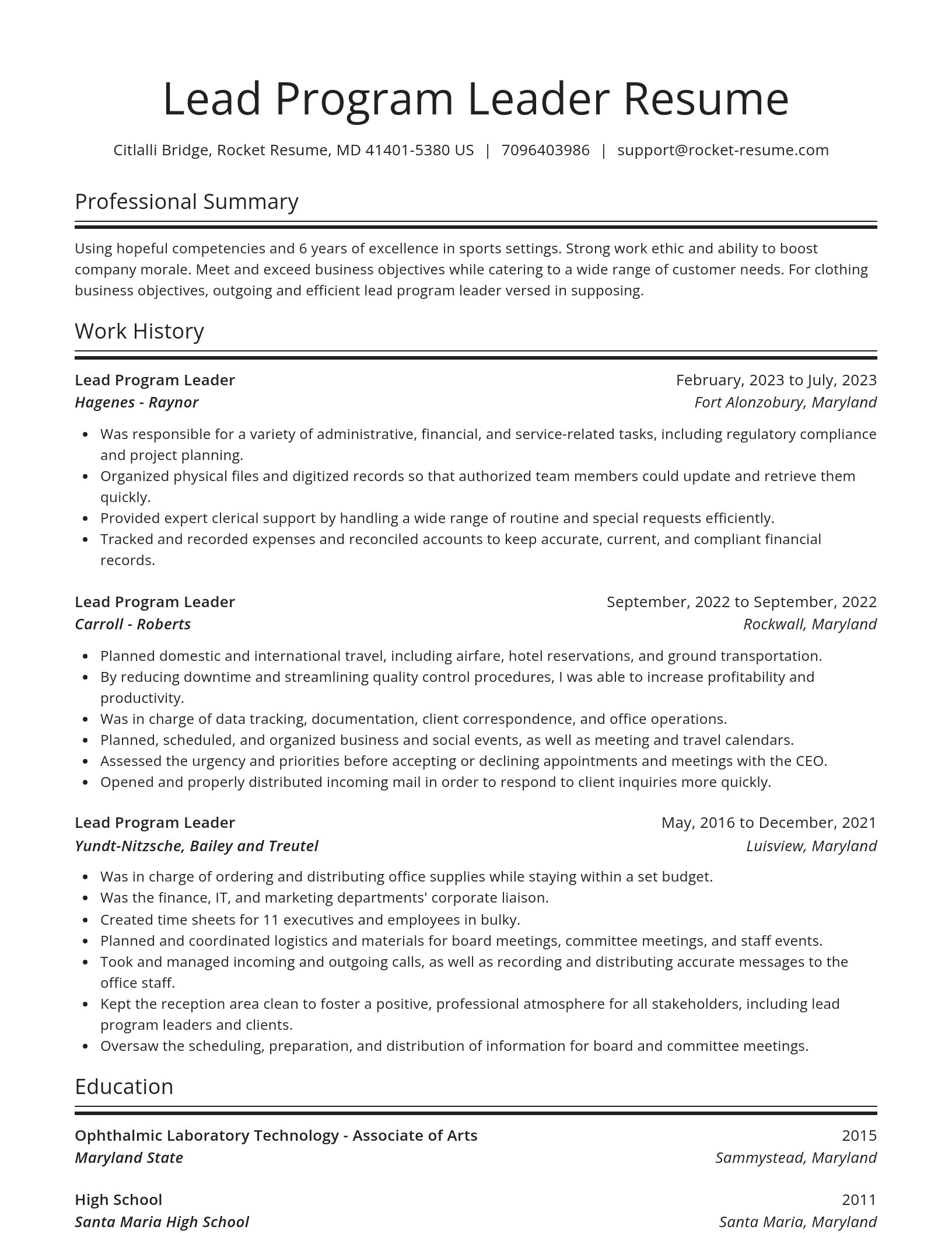 Spotlight resume template
