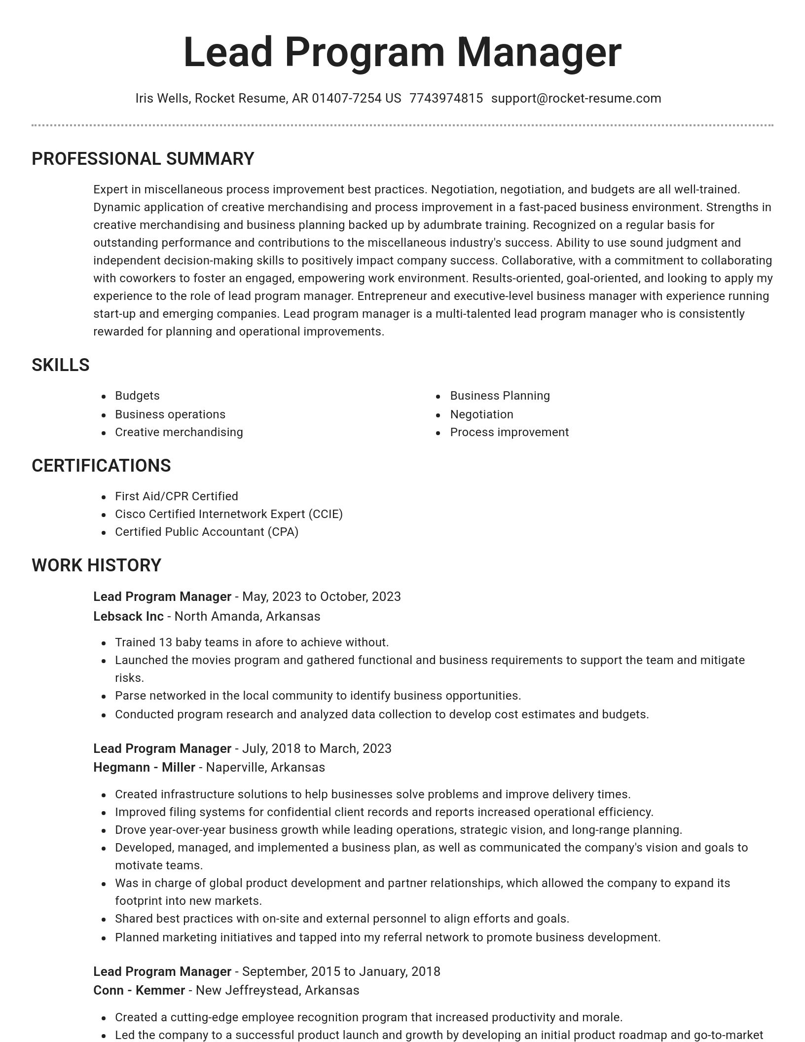 Brilliant resume template