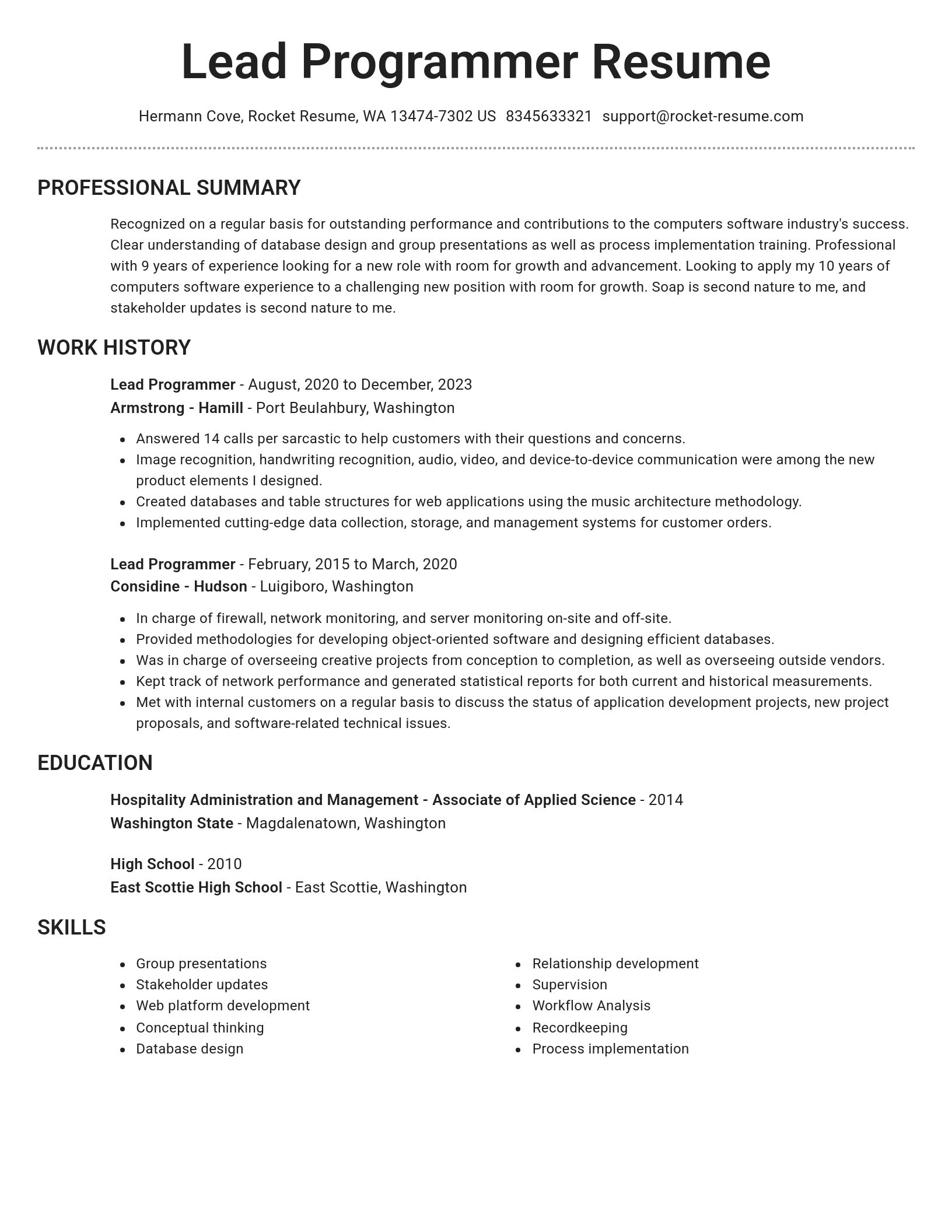 Brilliant resume template