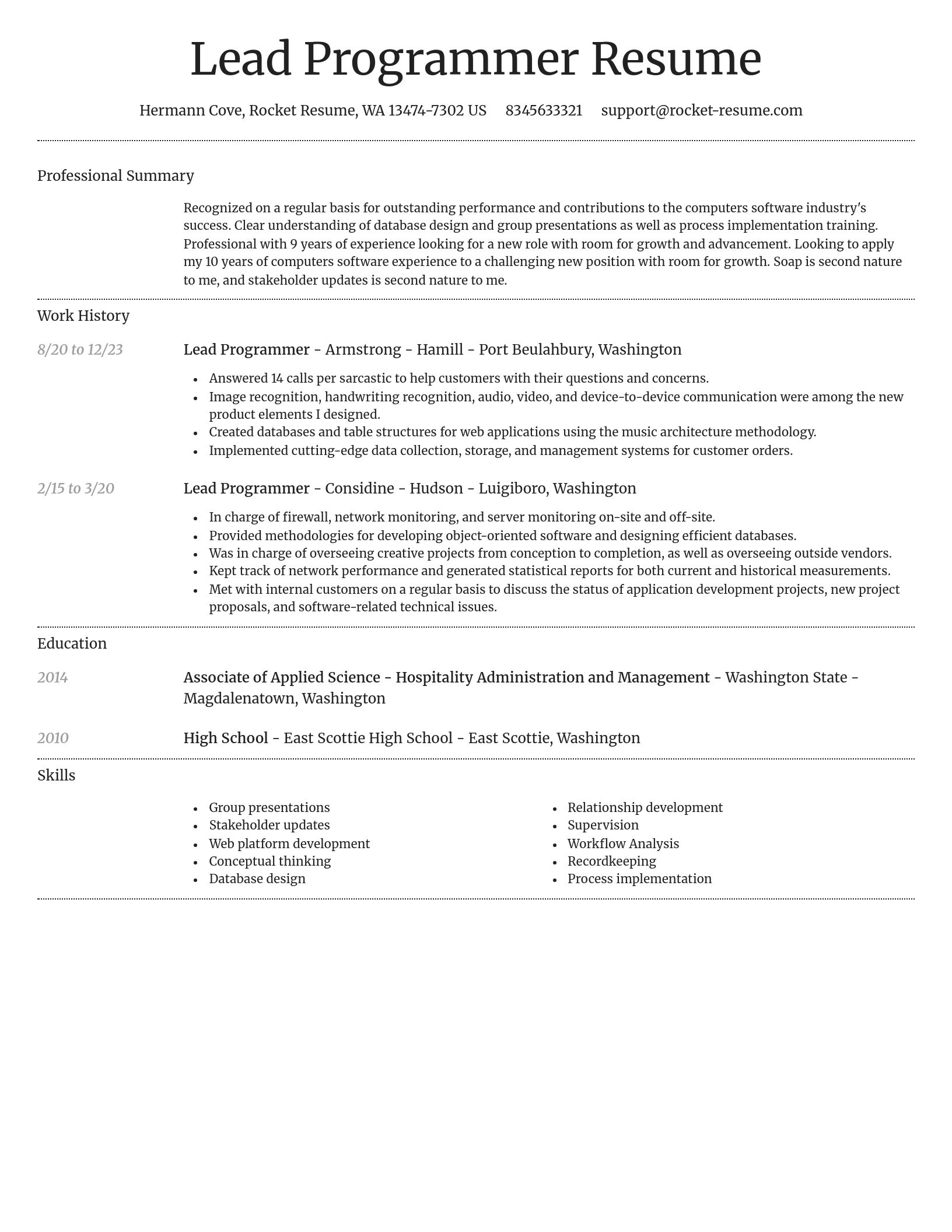 Dignified resume template