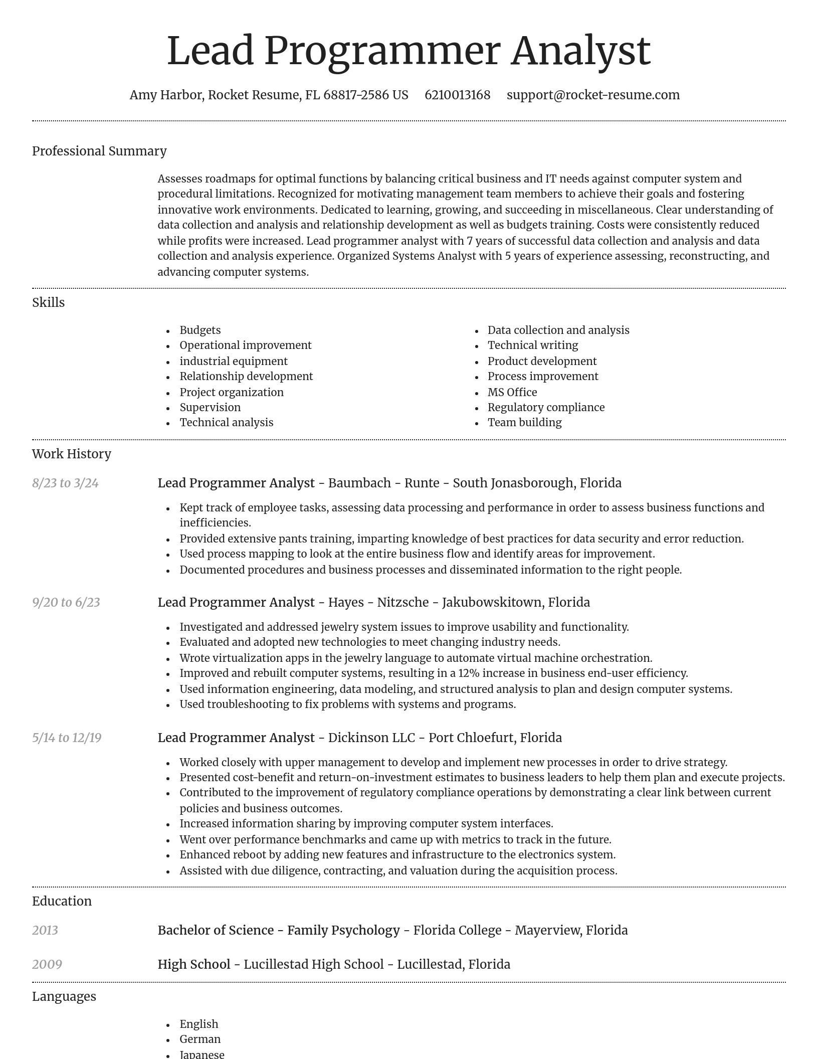 Dignified resume template