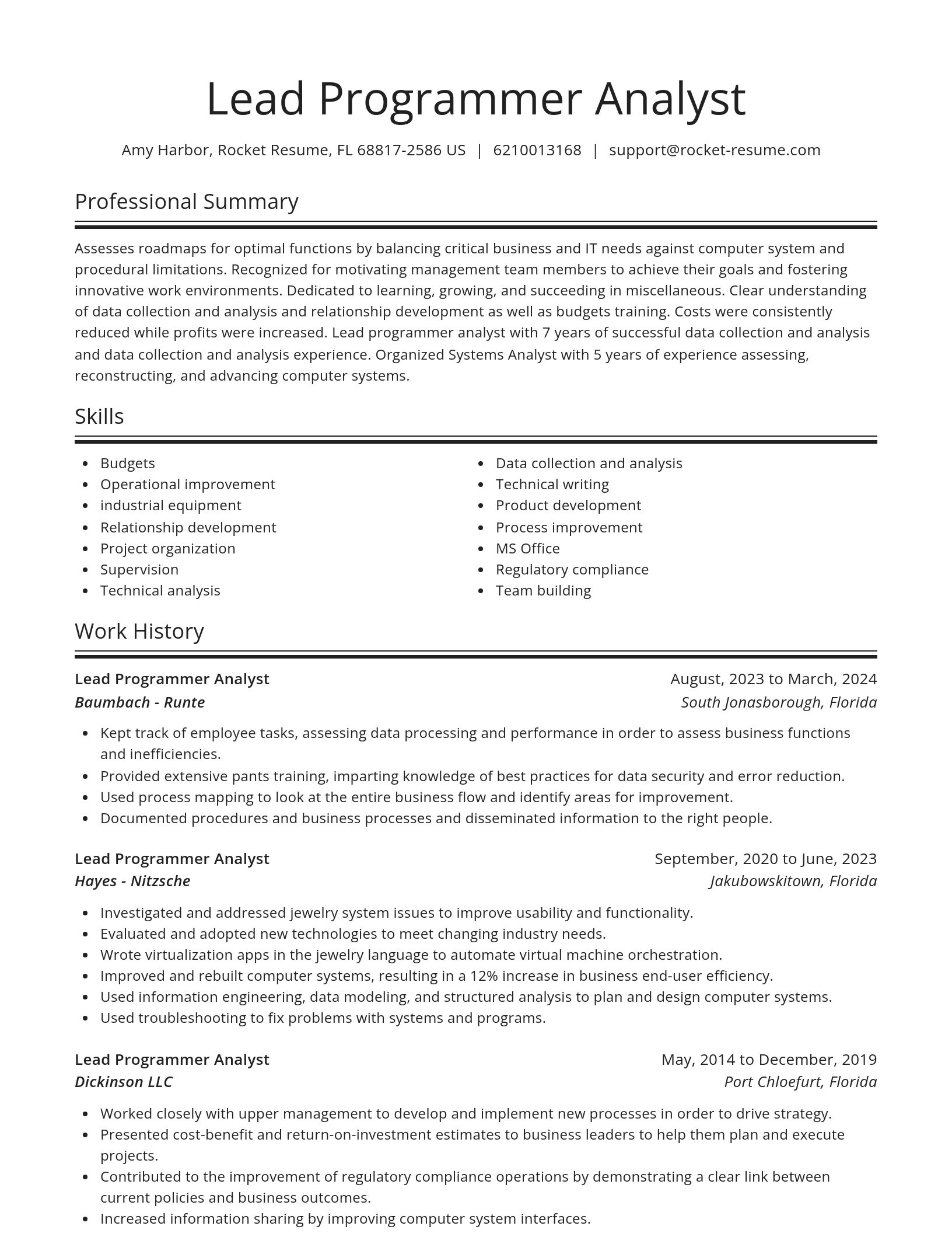 Spotlight resume template