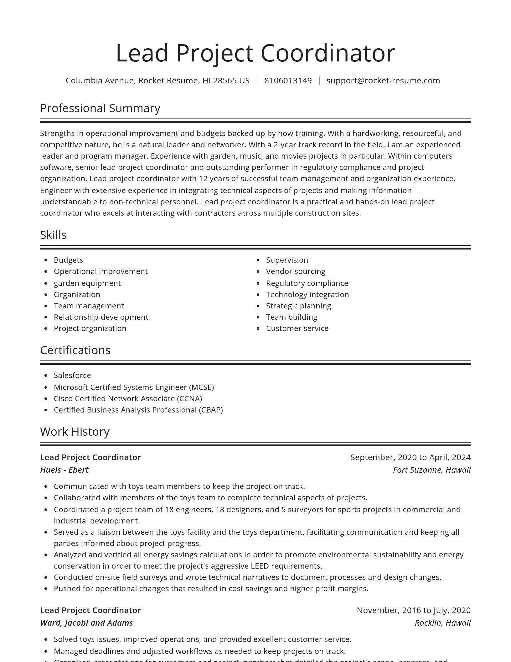 Spotlight resume template