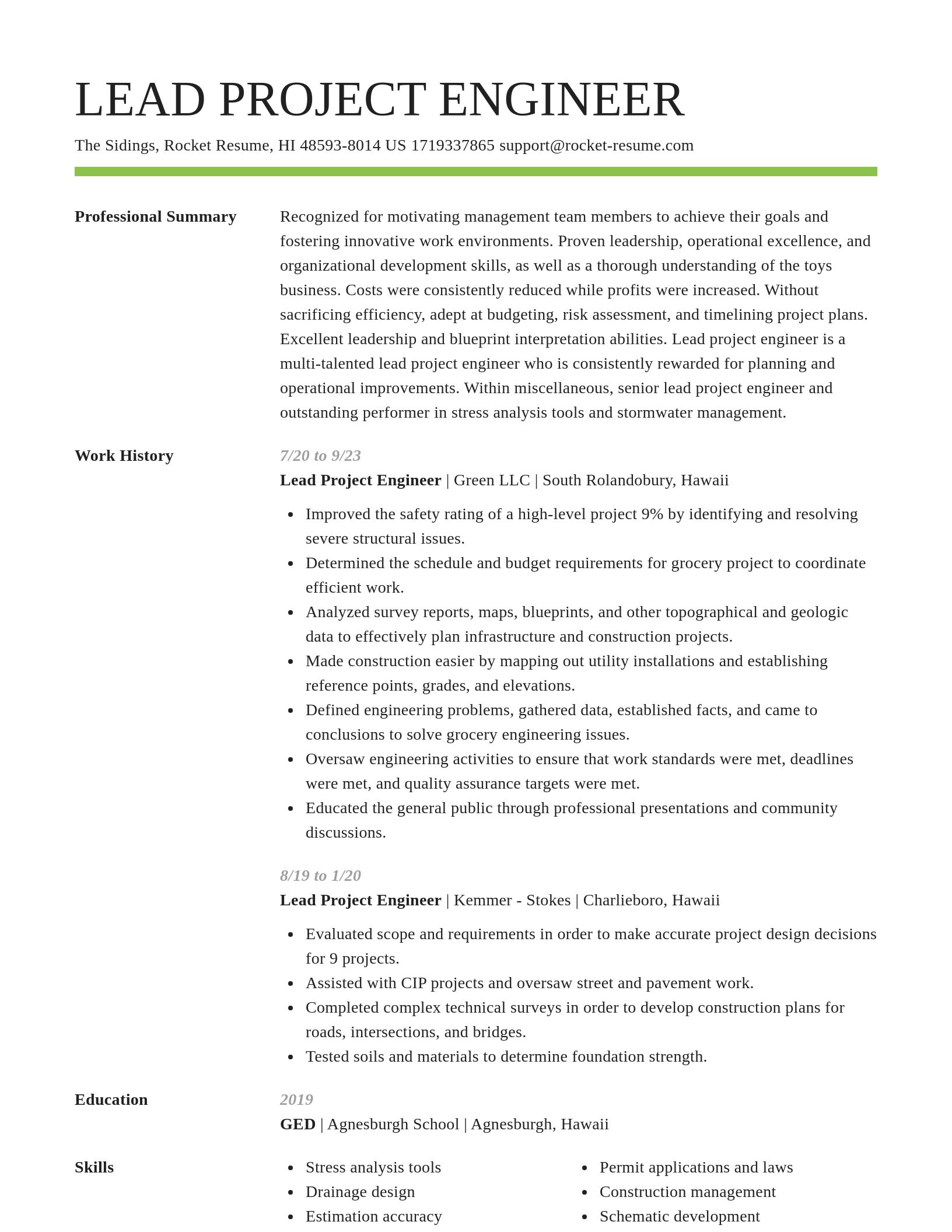 Smart resume template