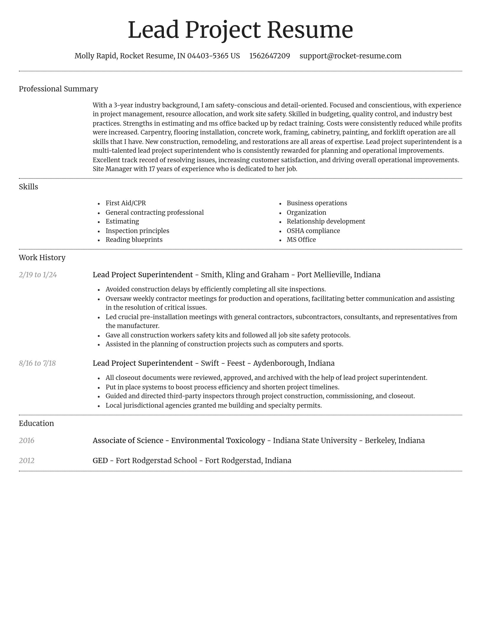 Dignified resume template