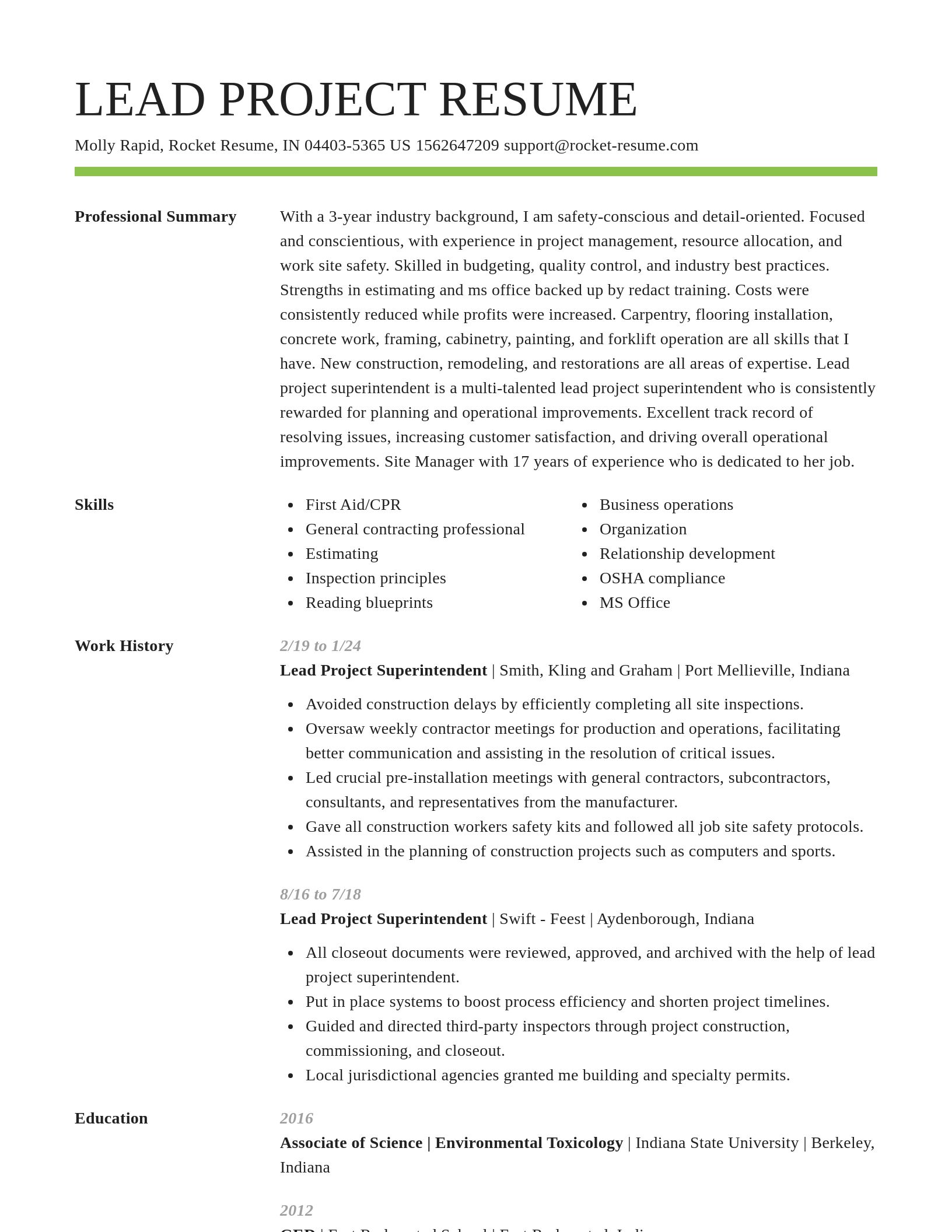 Smart resume template