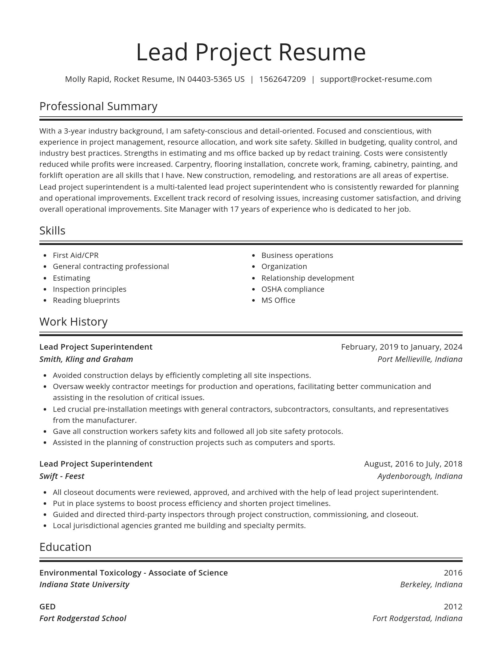 Spotlight resume template