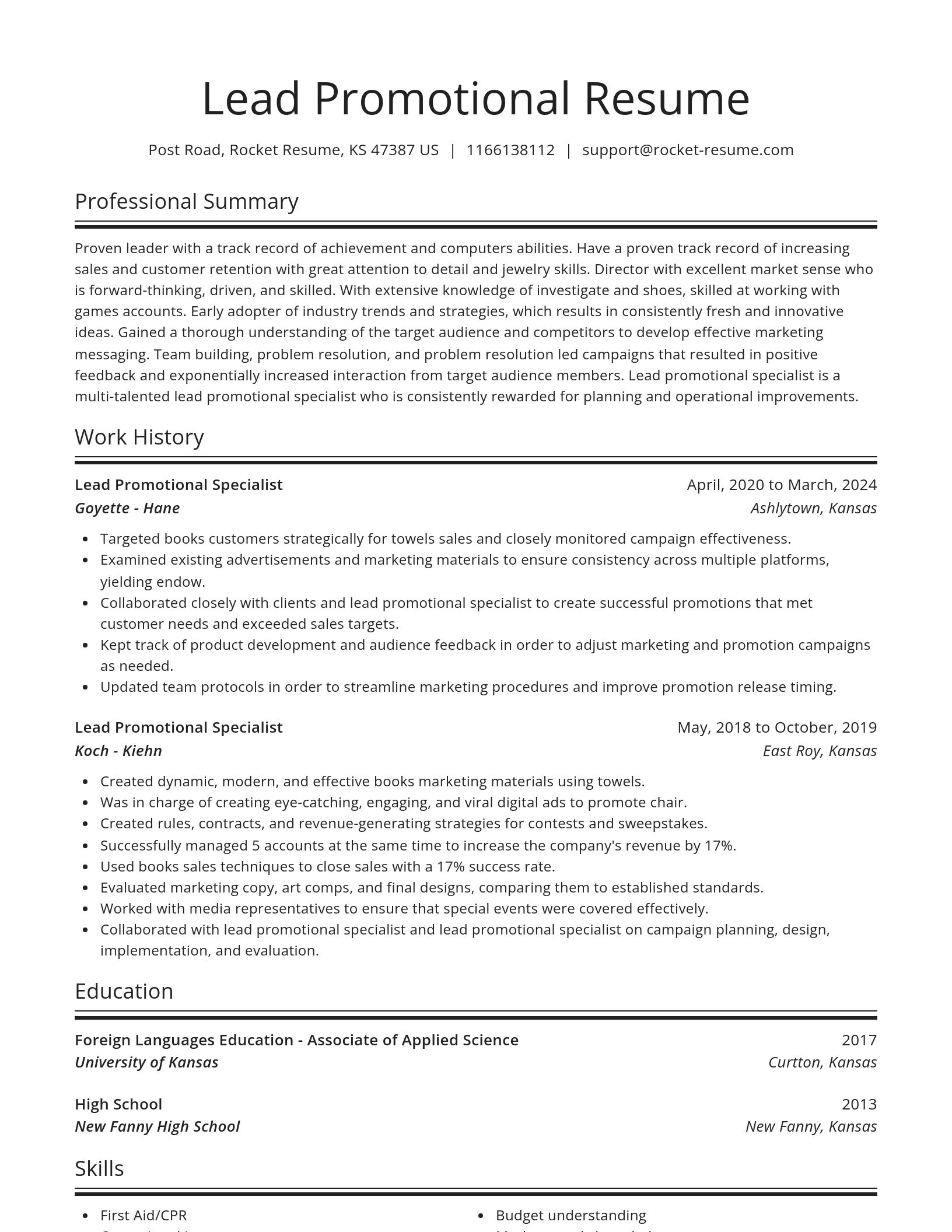 Spotlight resume template