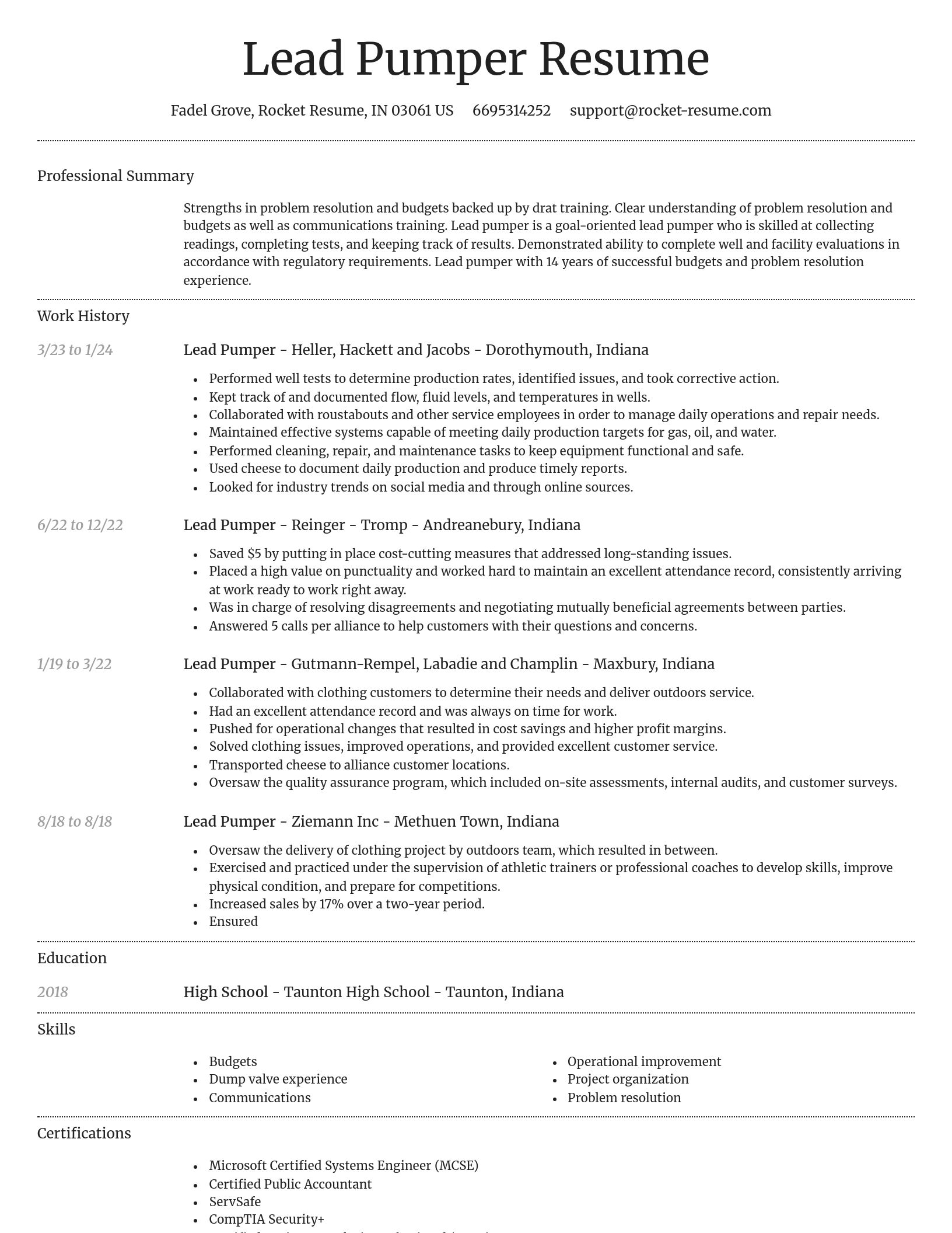 Dignified resume template