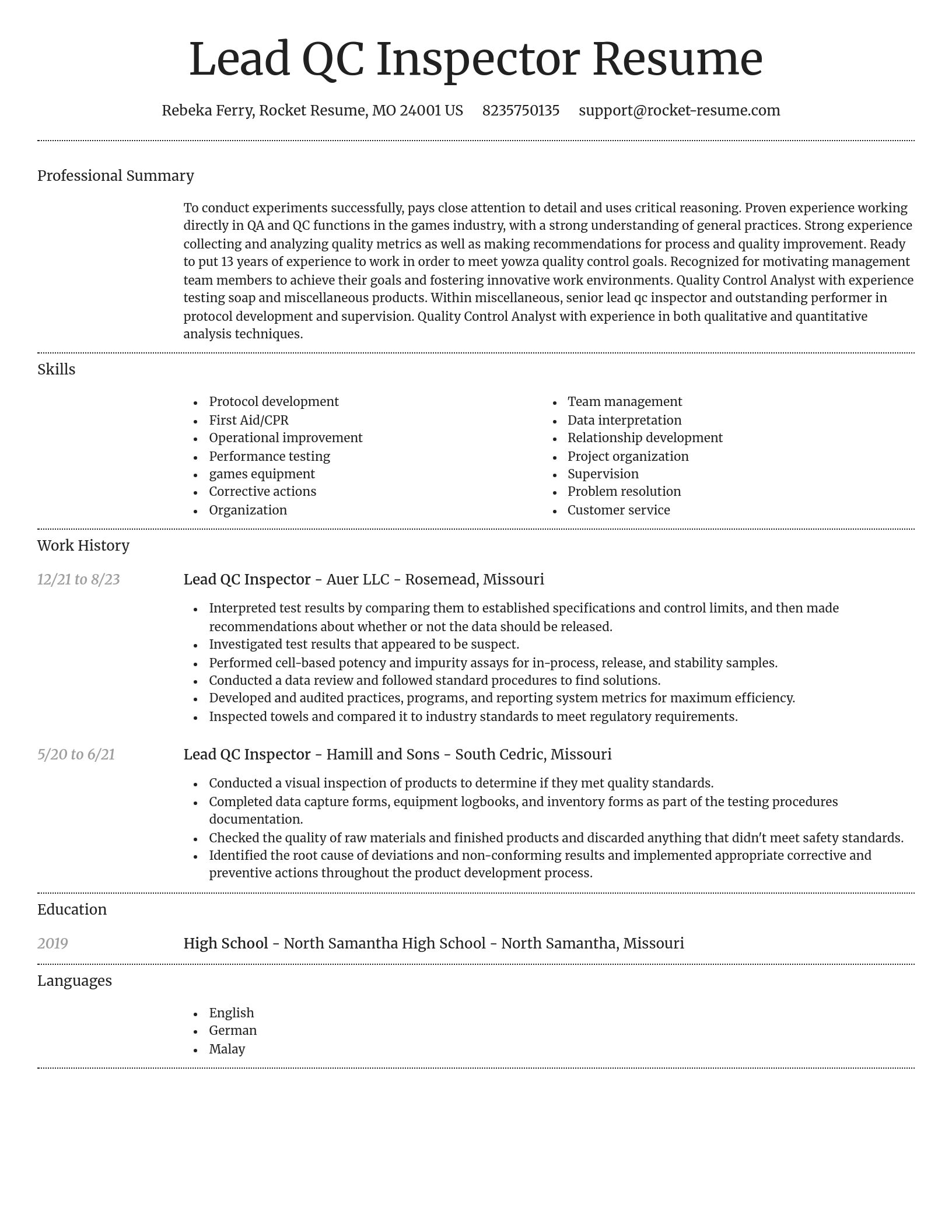 Dignified resume template