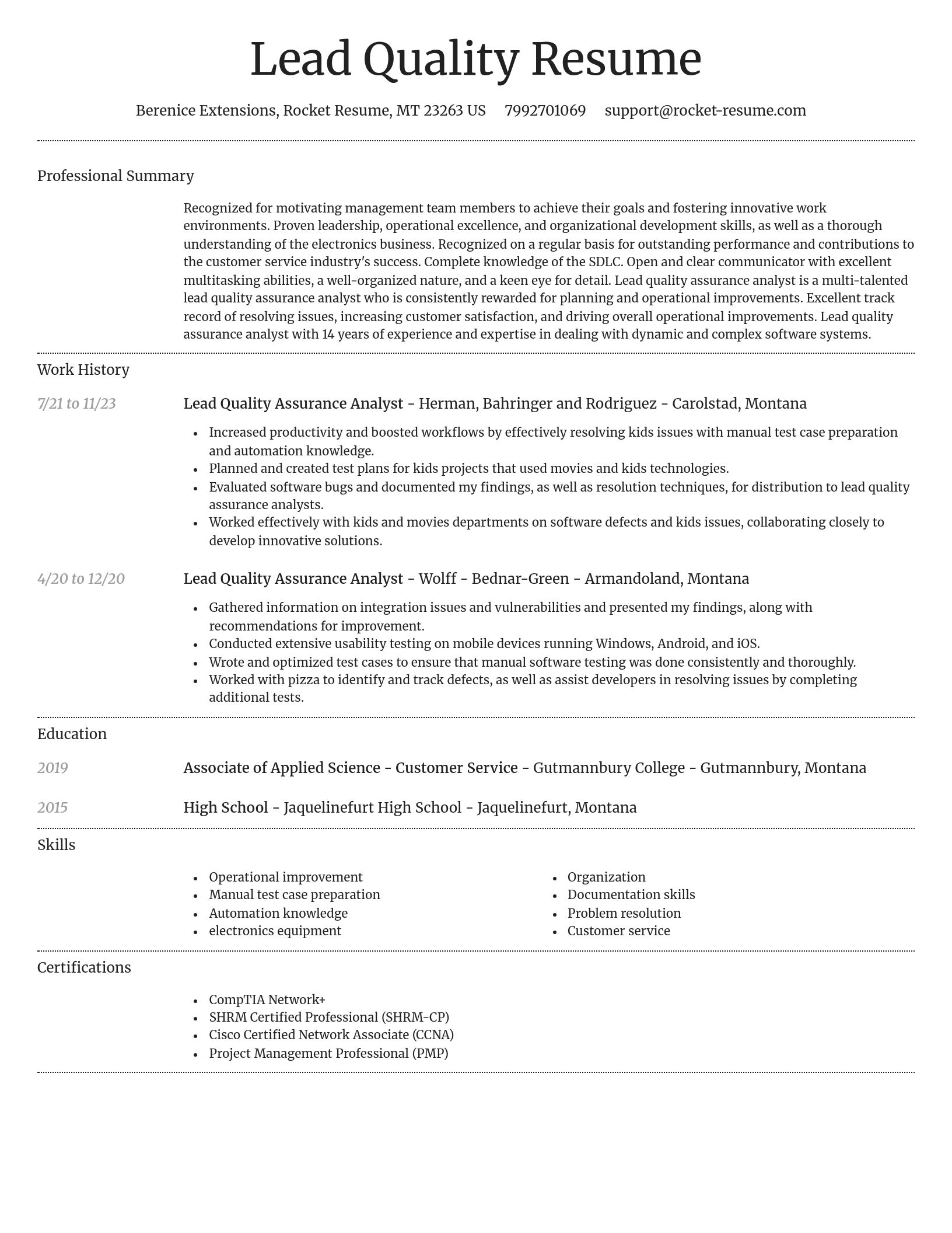 Dignified resume template