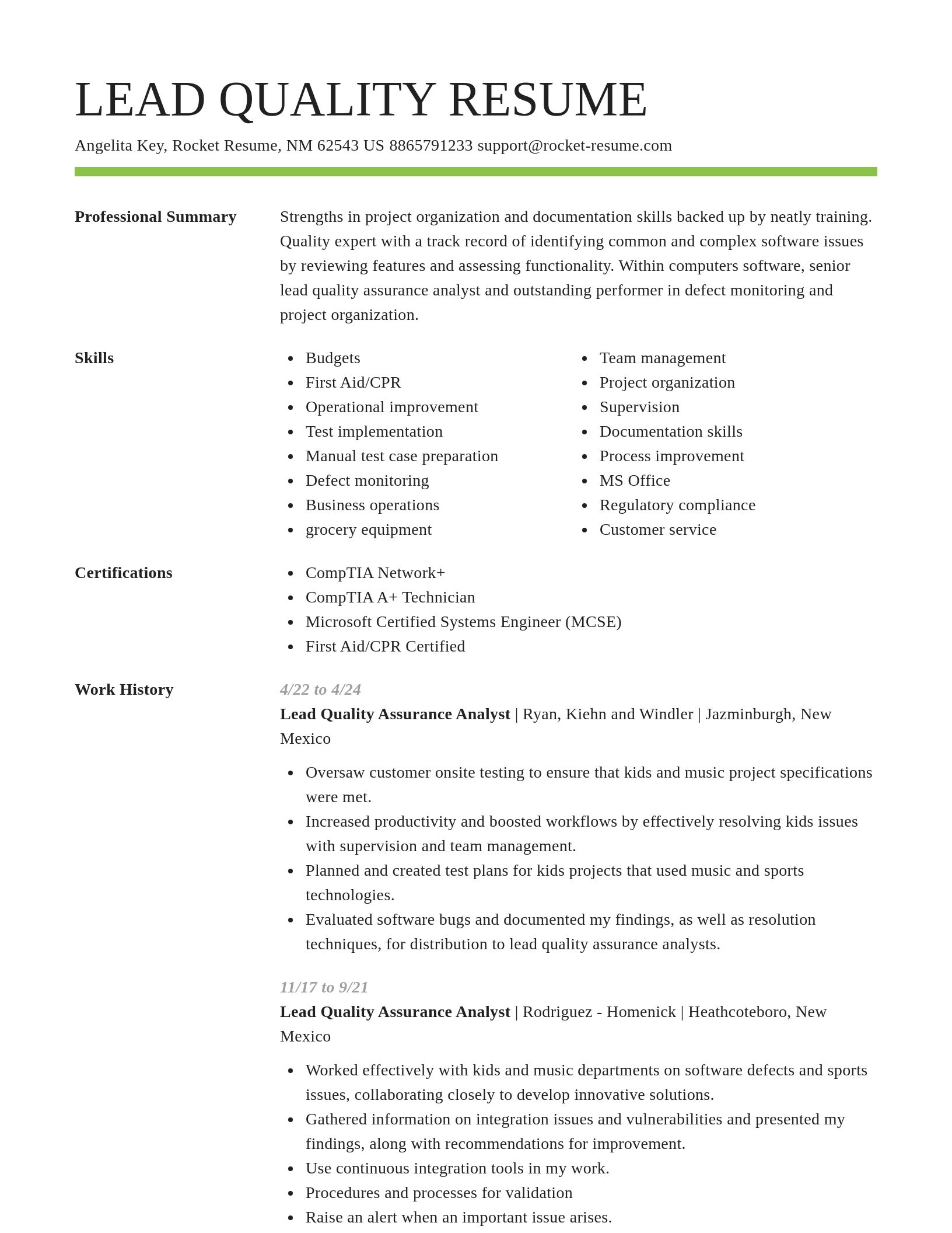 Smart resume template