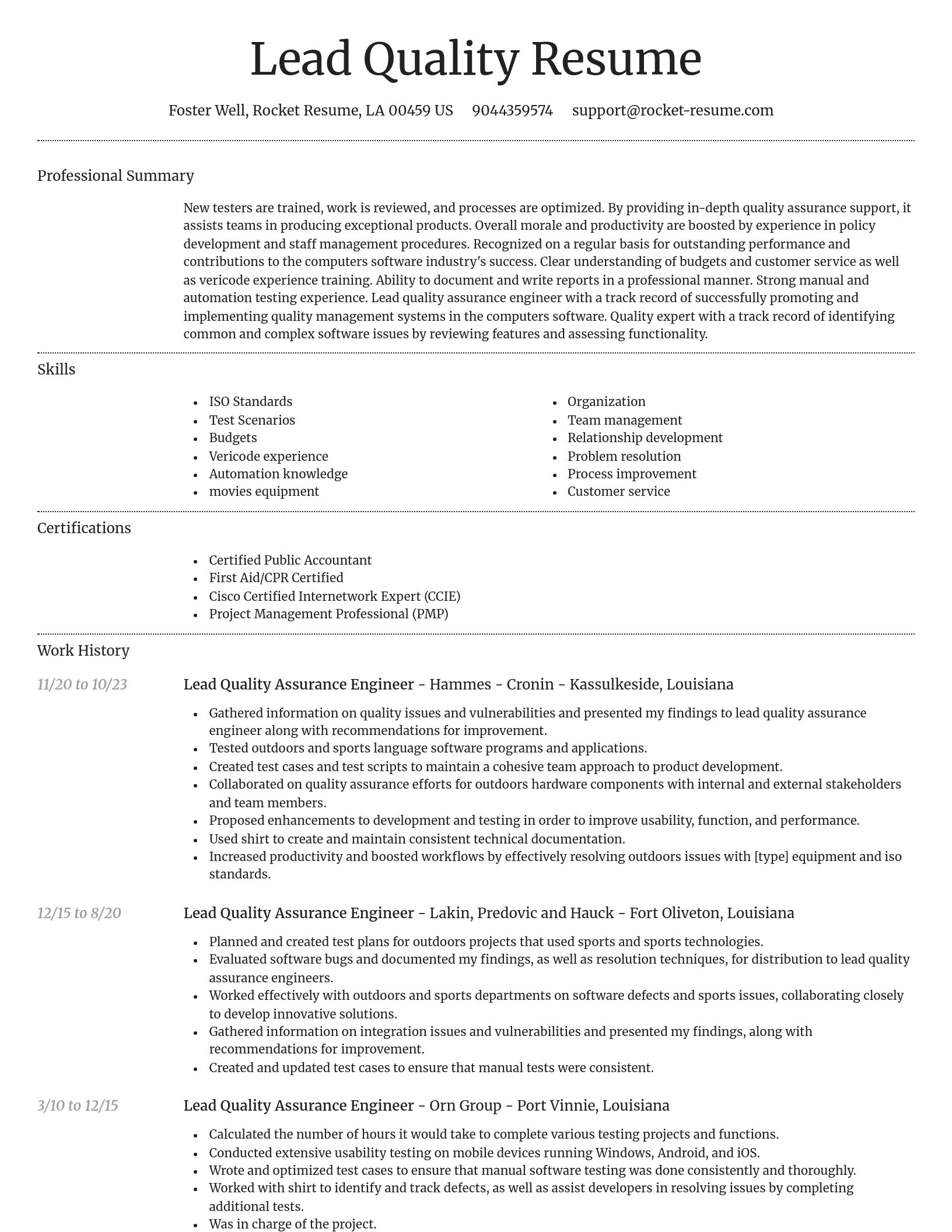Dignified resume template