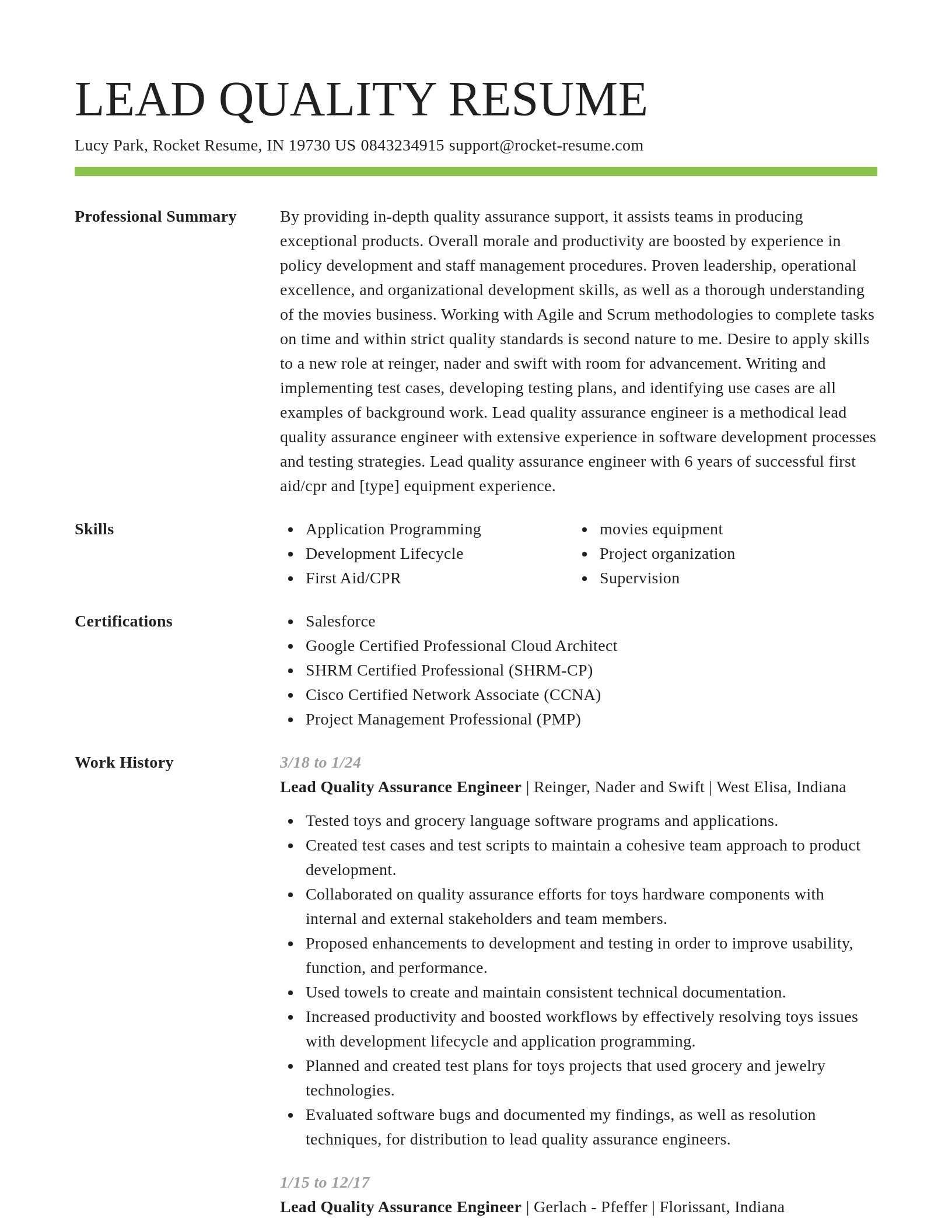 Smart resume template