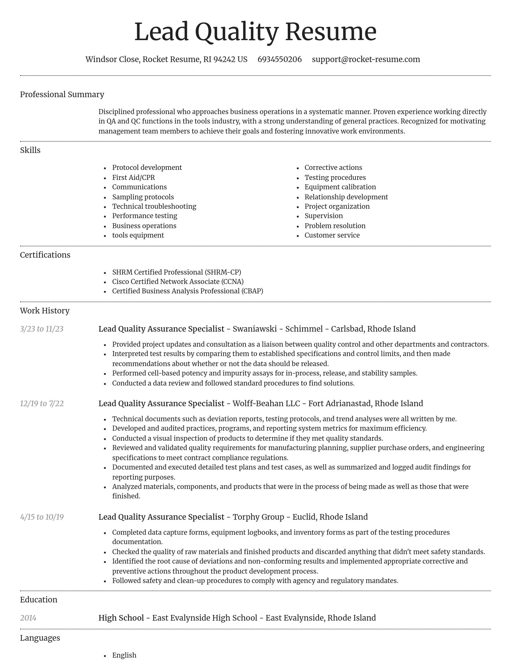 Dignified resume template