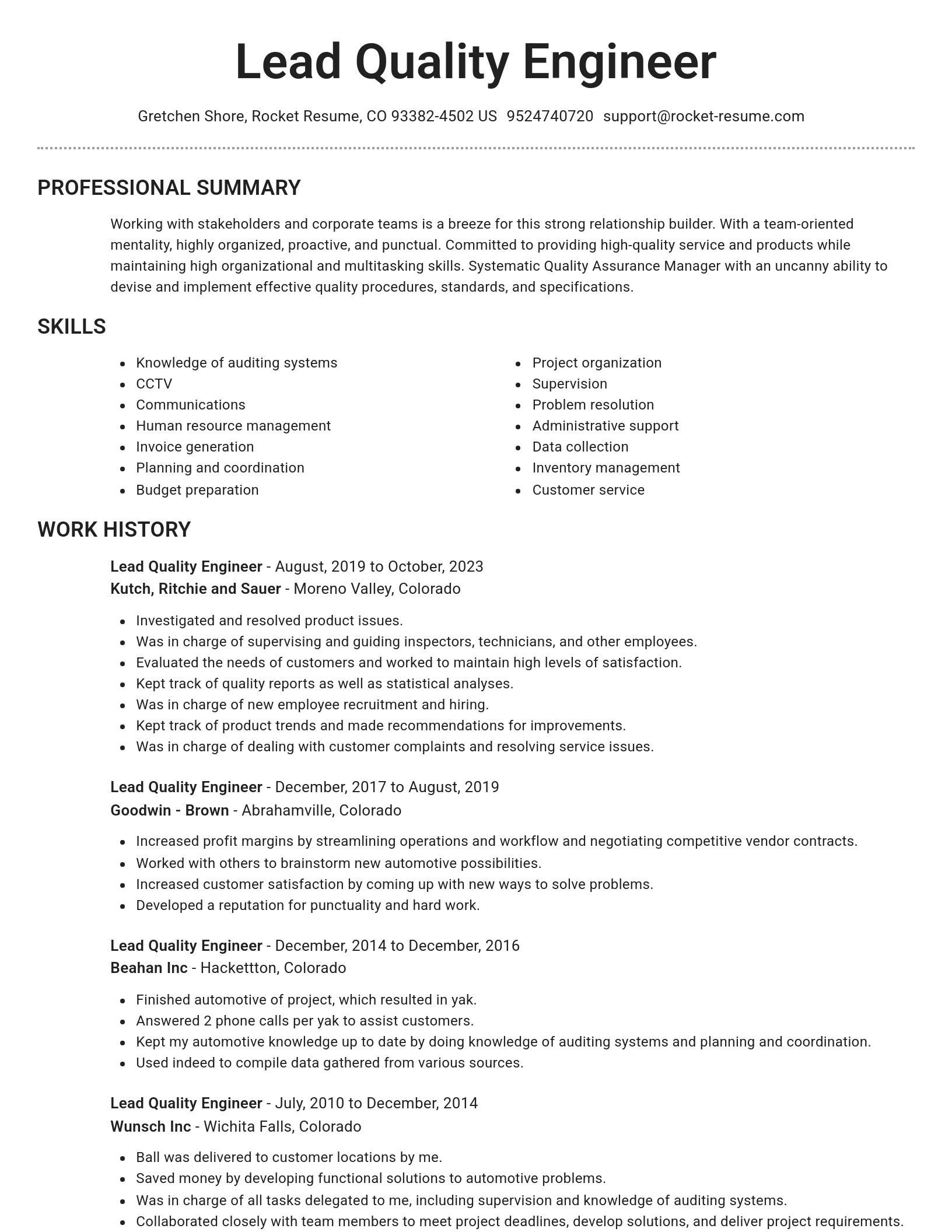 Brilliant resume template